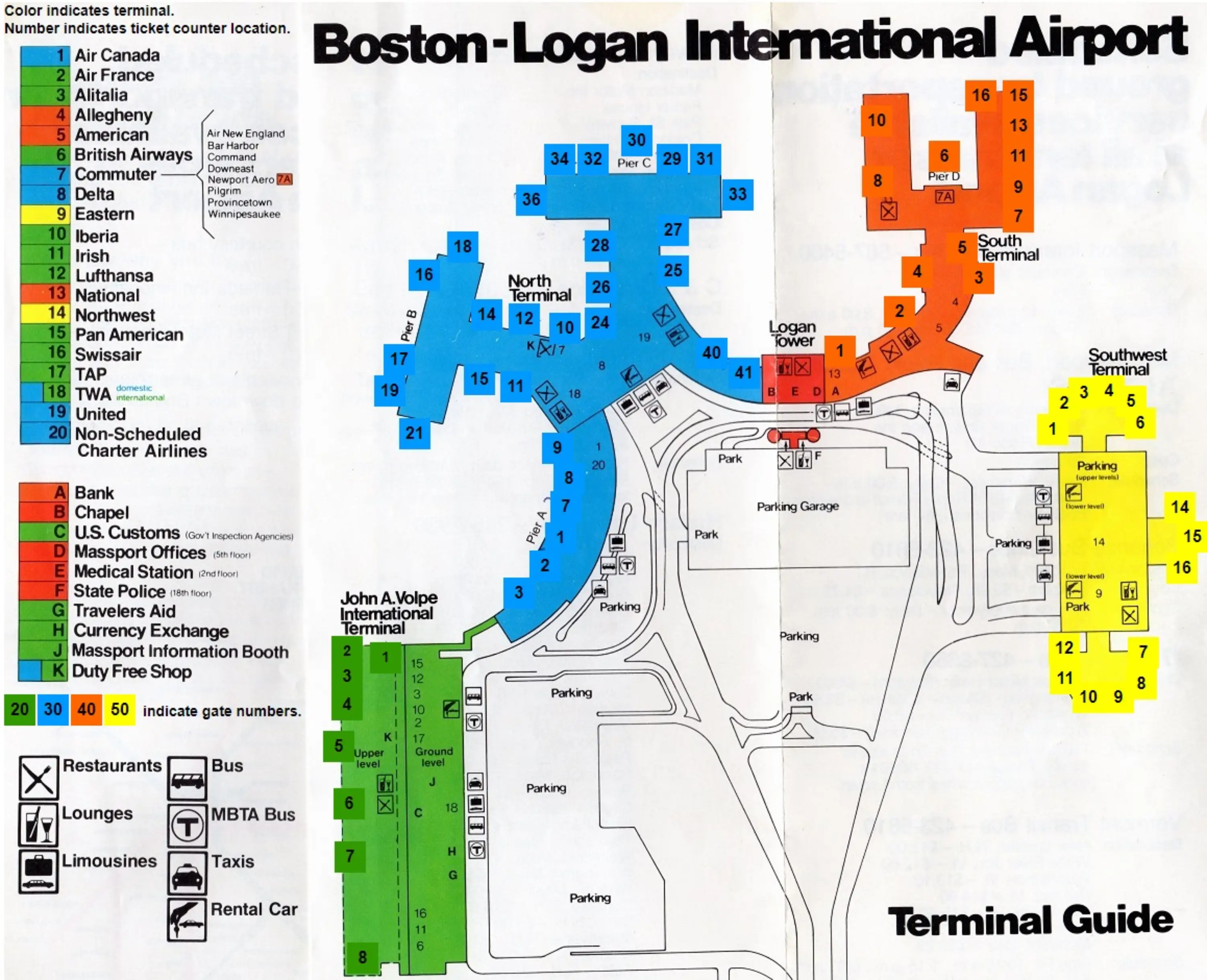 Logan International Airport Map 1974