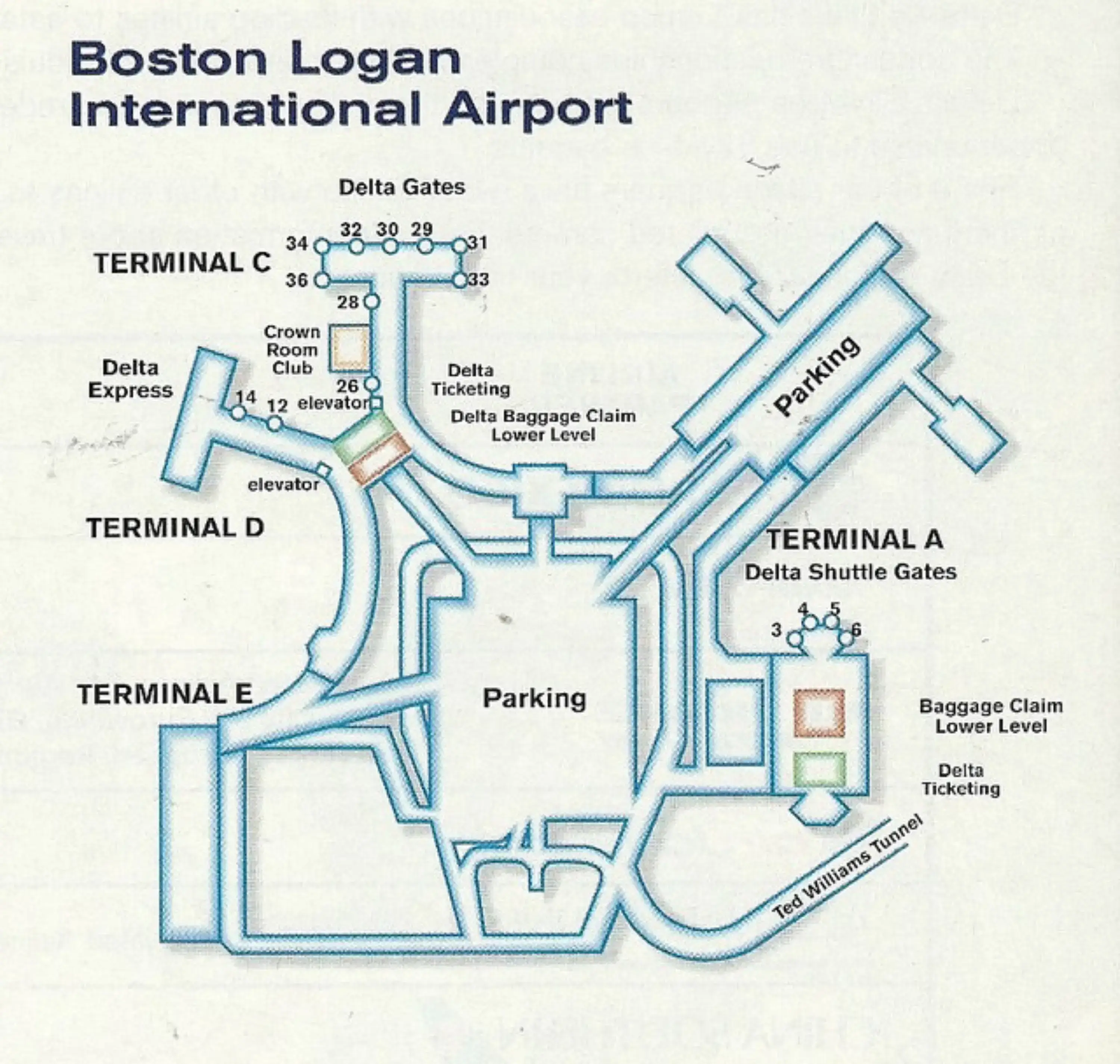 Logan International Airport Map 1986