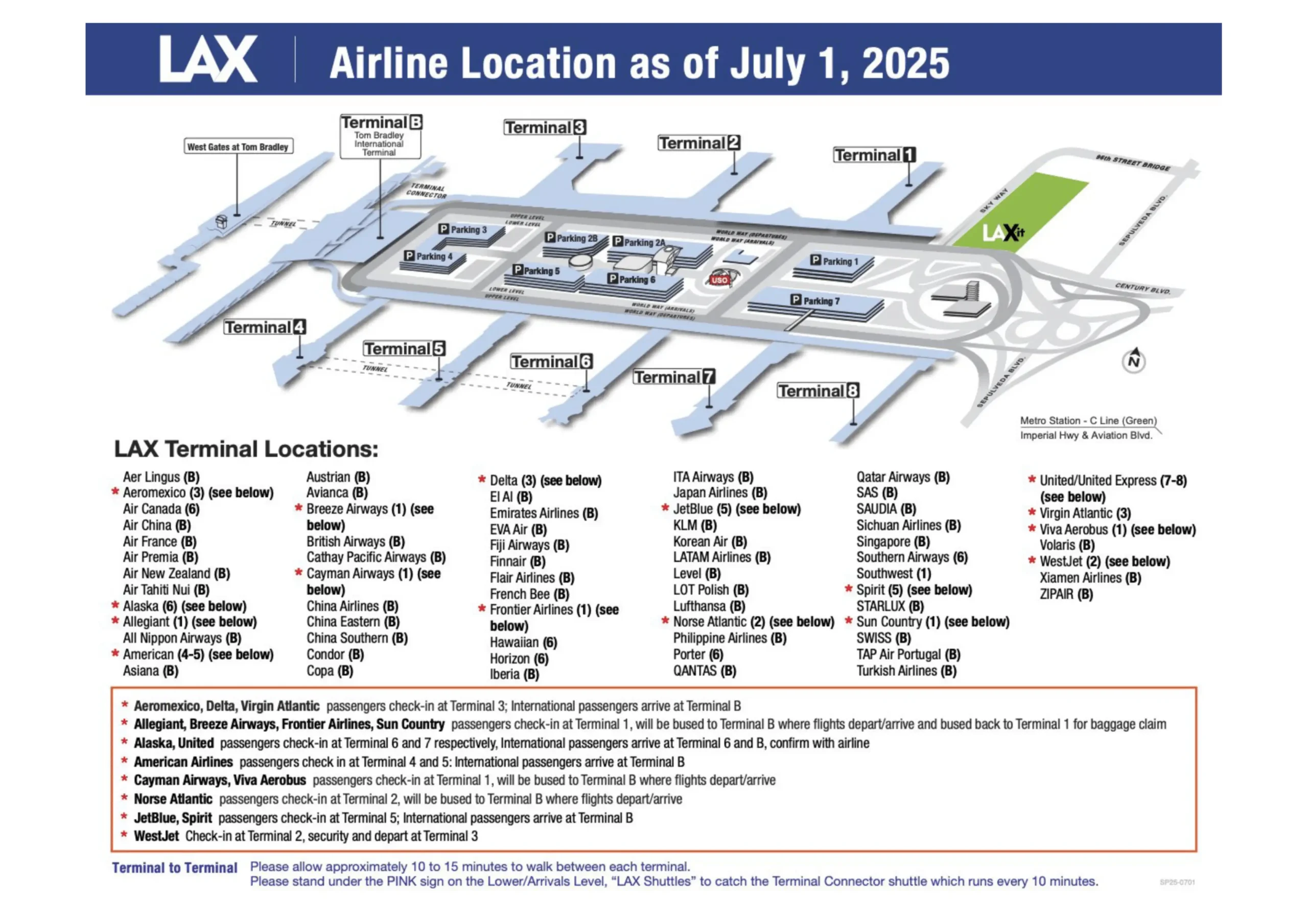Los Angeles International Airport Map 2025