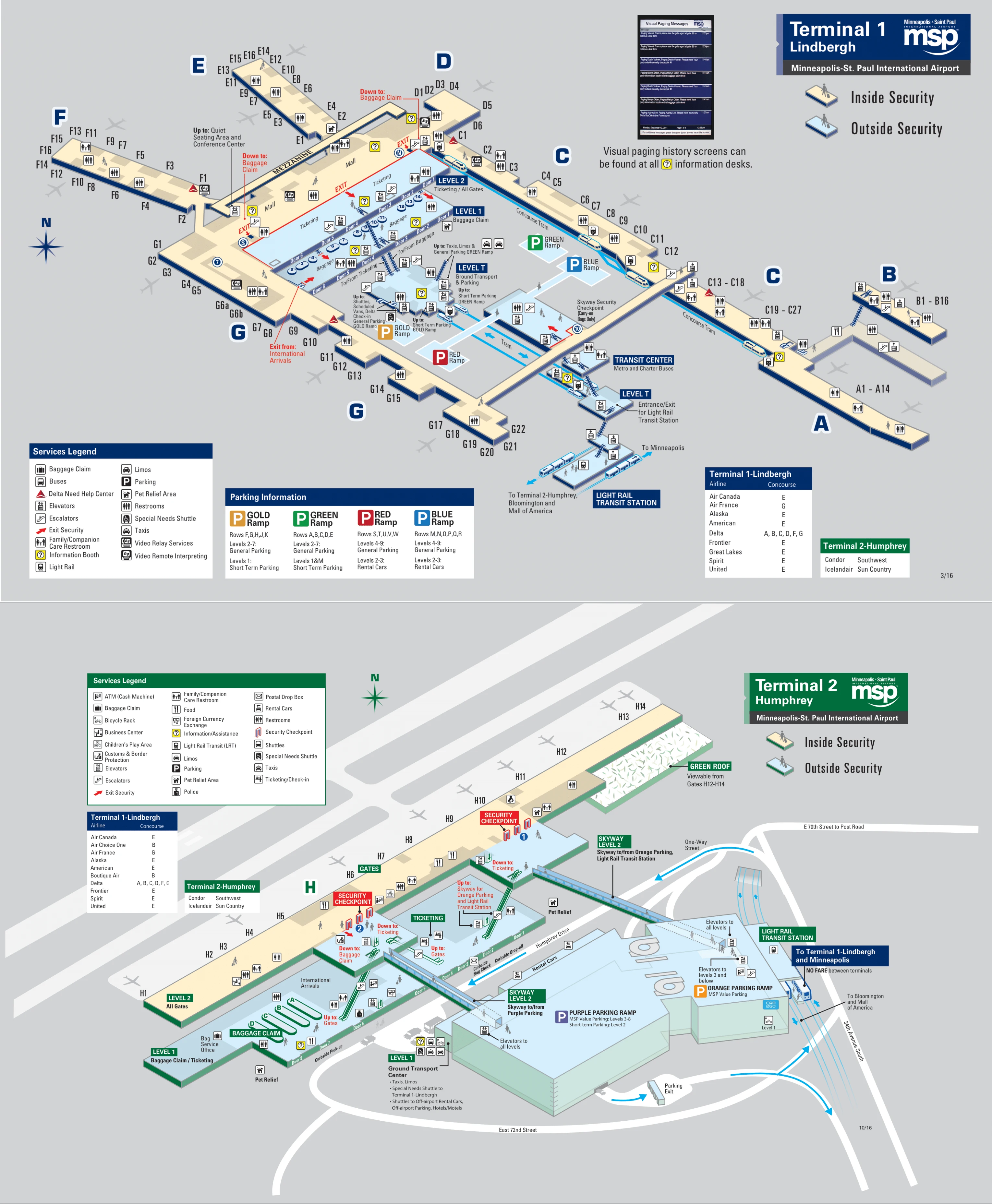 Minneapolis–Saint Paul International Airport Map 2016