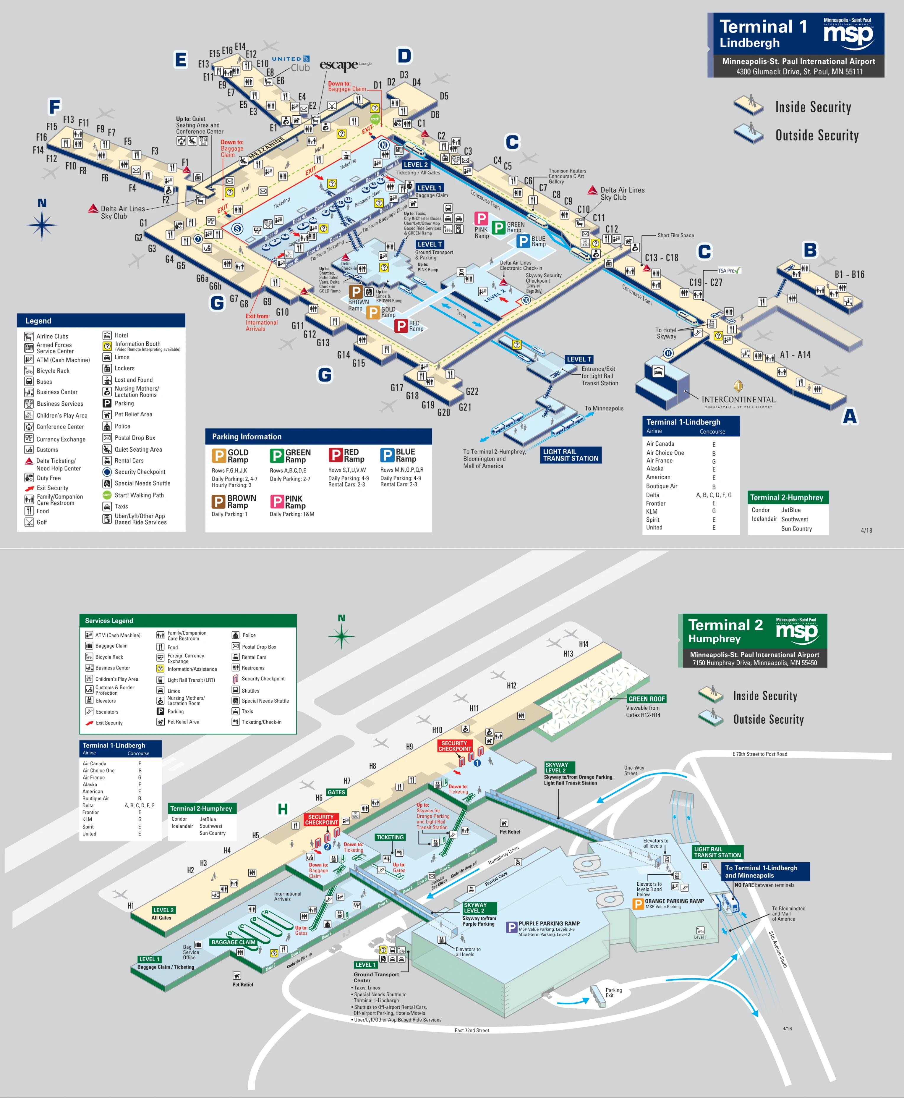 Minneapolis–Saint Paul International Airport Map 2018-2025