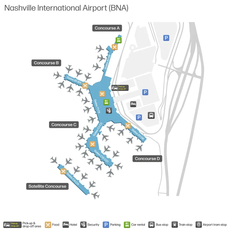 Nashville International Airport Map 2025