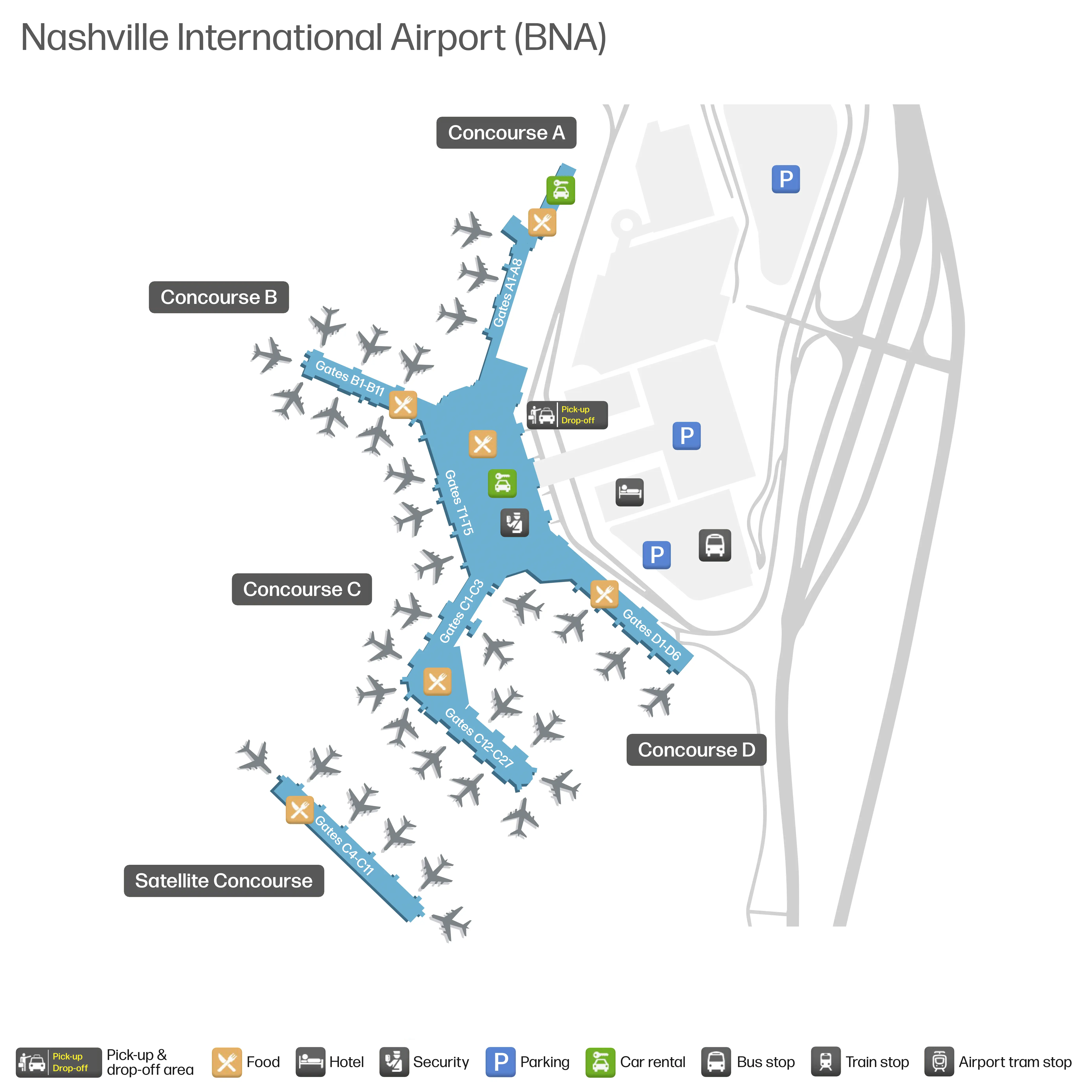 Nashville International Airport Map 2025