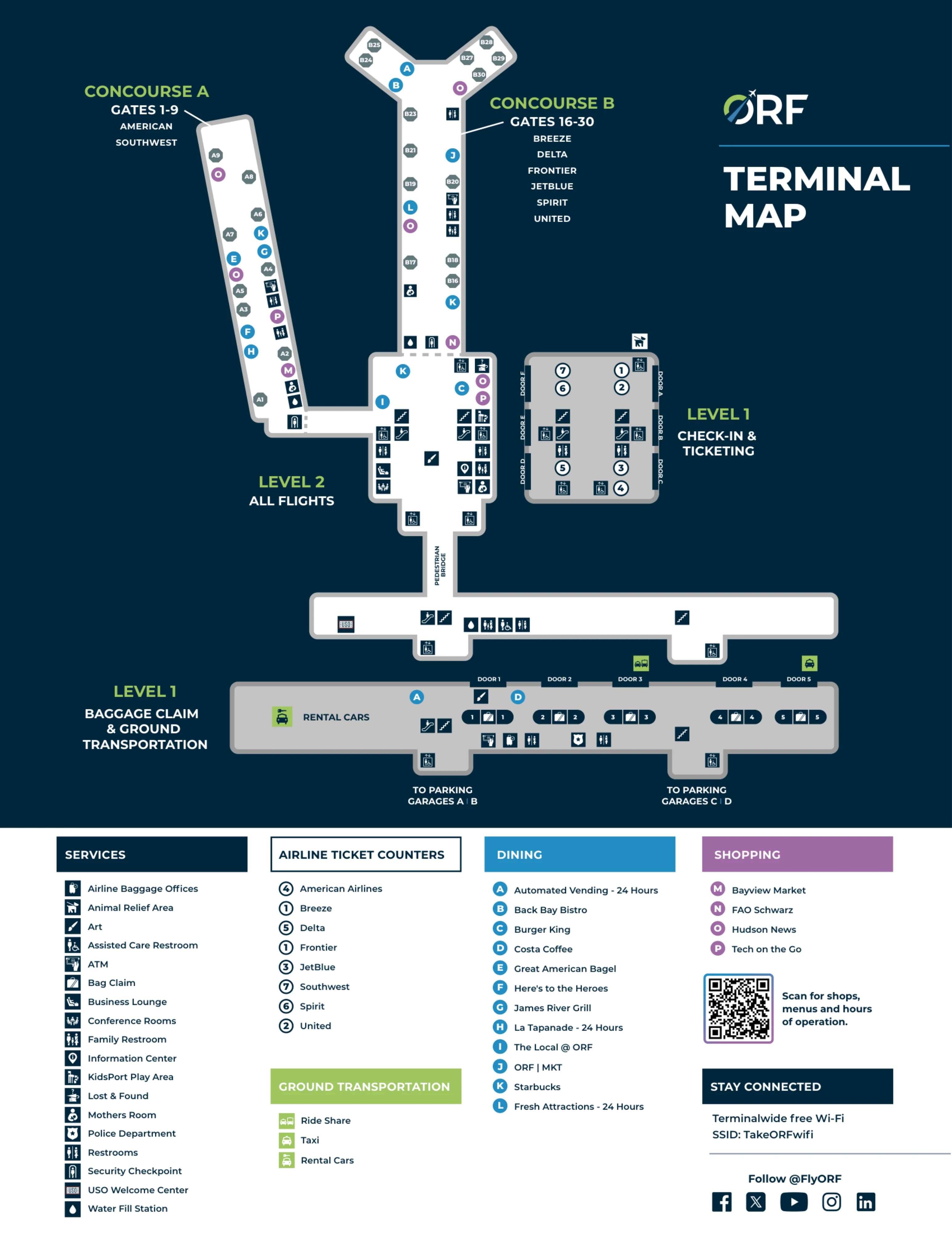 Norfolk International Airport Map 2026
