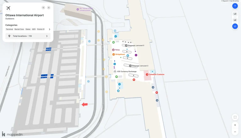Ottawa Macdonald-Cartier International Airport Level 1 Map 2026
