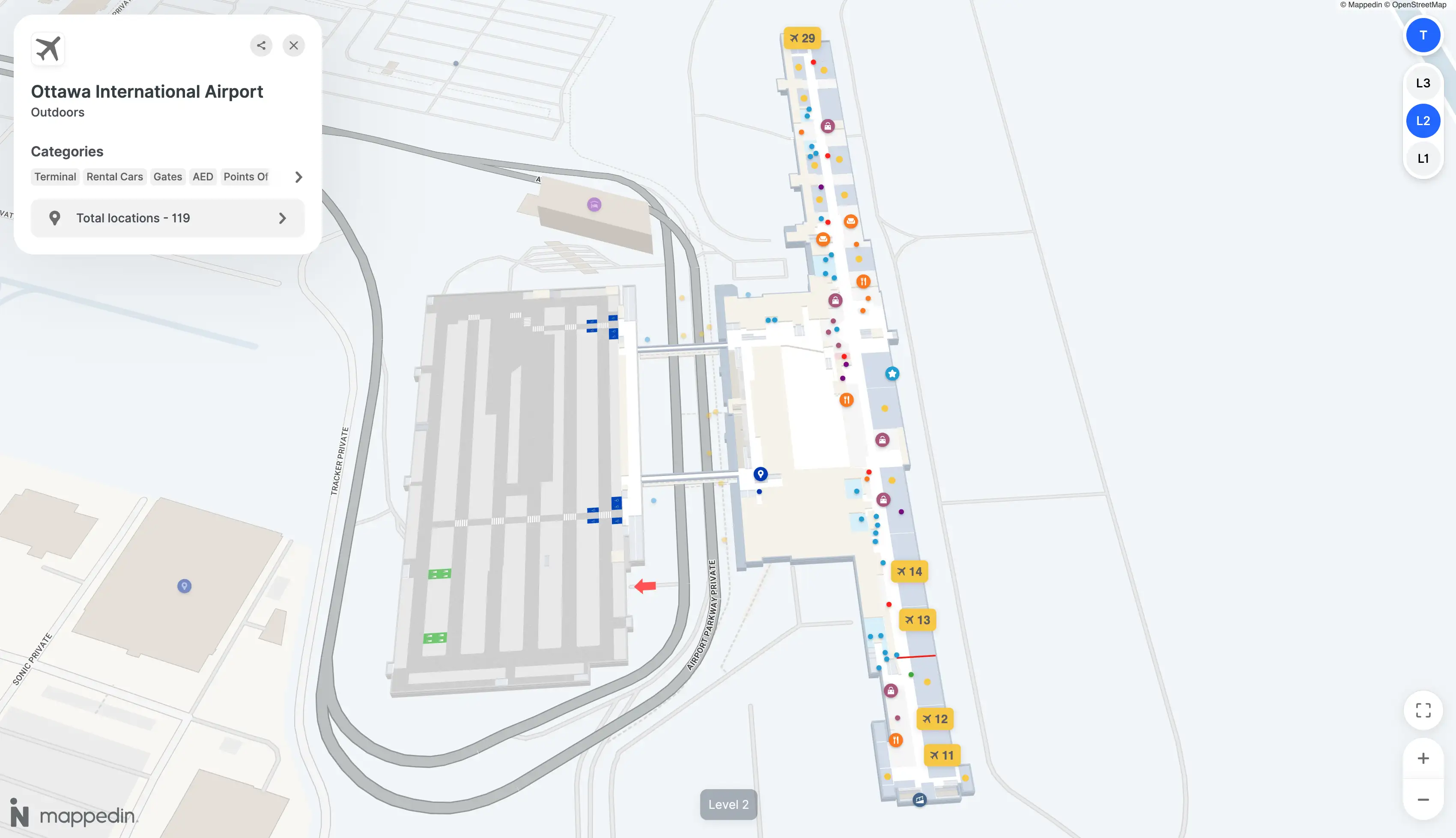 Ottawa Macdonald-Cartier International Airport Level 2 Map 2026