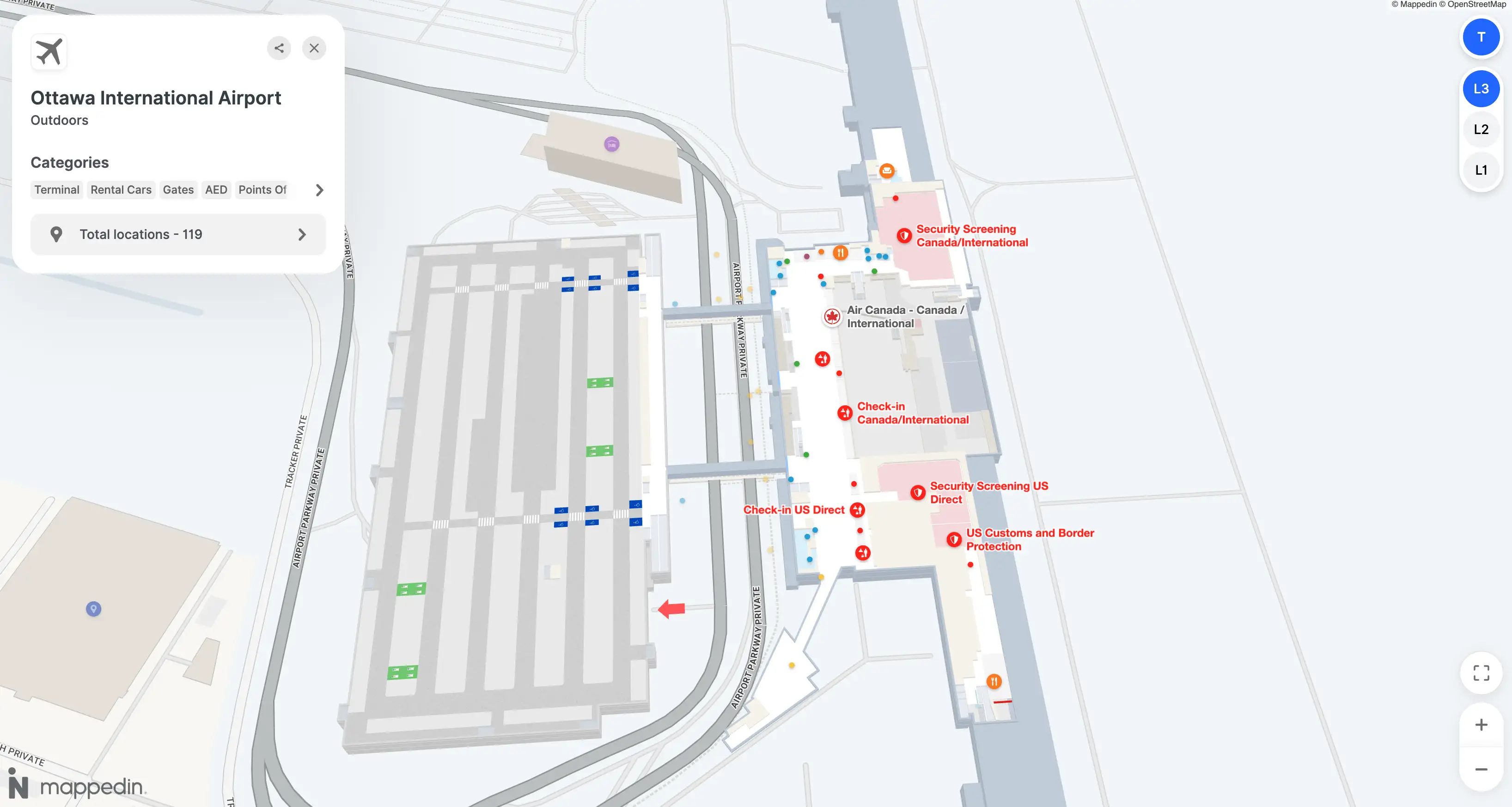 Ottawa Macdonald-Cartier International Airport Level 3 Map 2026