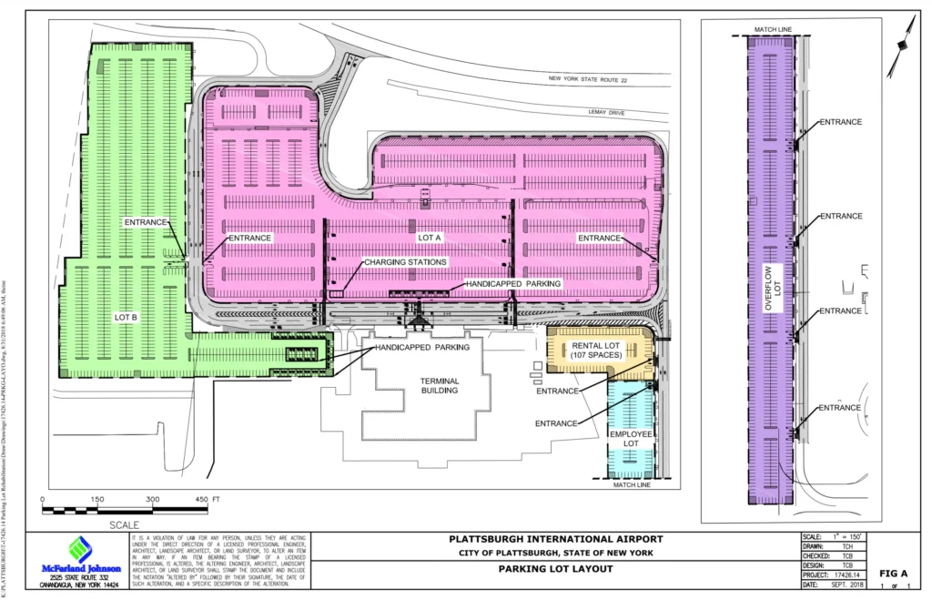 PBG Airport Terminal Parking Map 2024