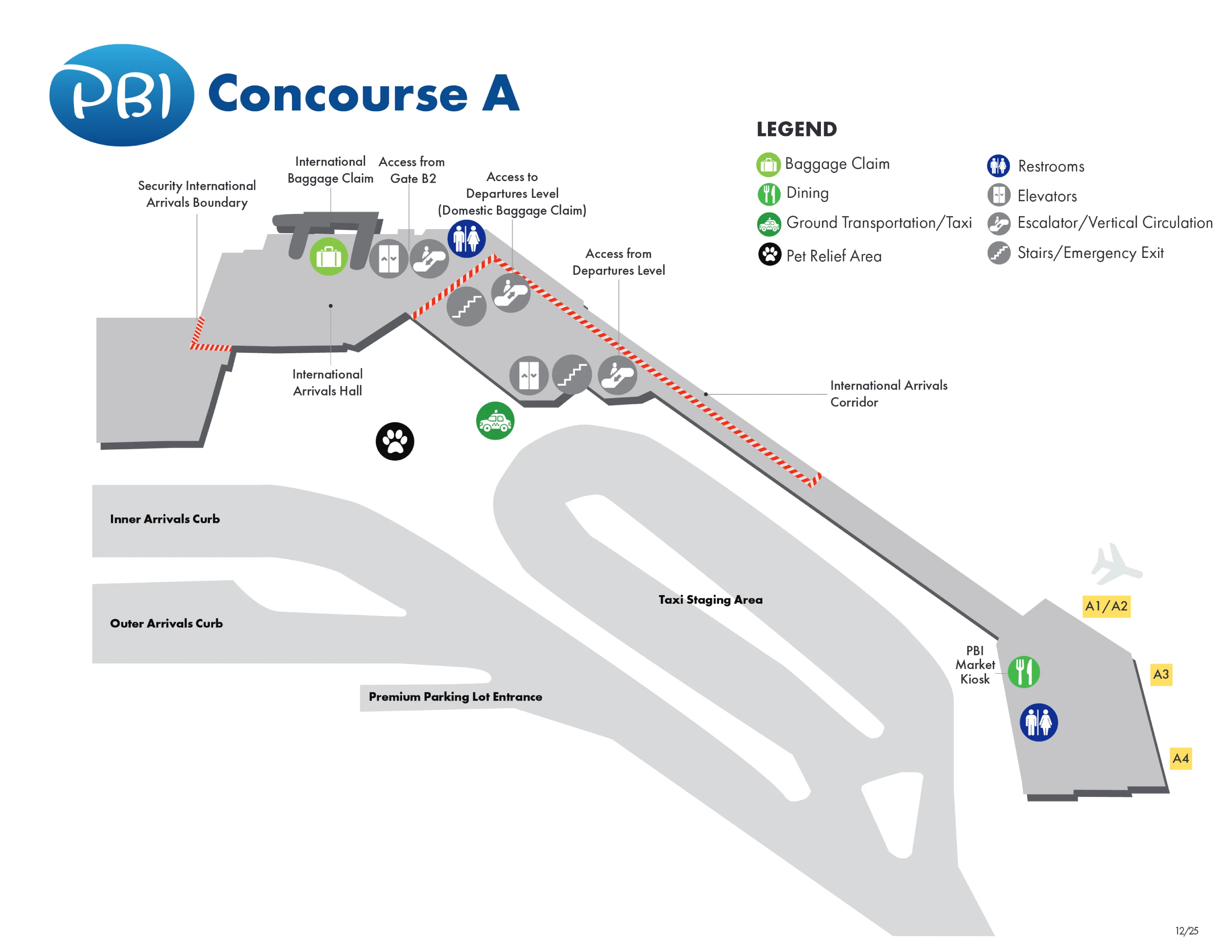 Palm Beach International Airport Concourse A Map 2025-2026