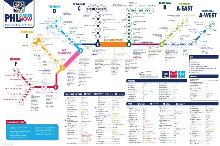 Philadelphia International Airport Terminal Map 2025