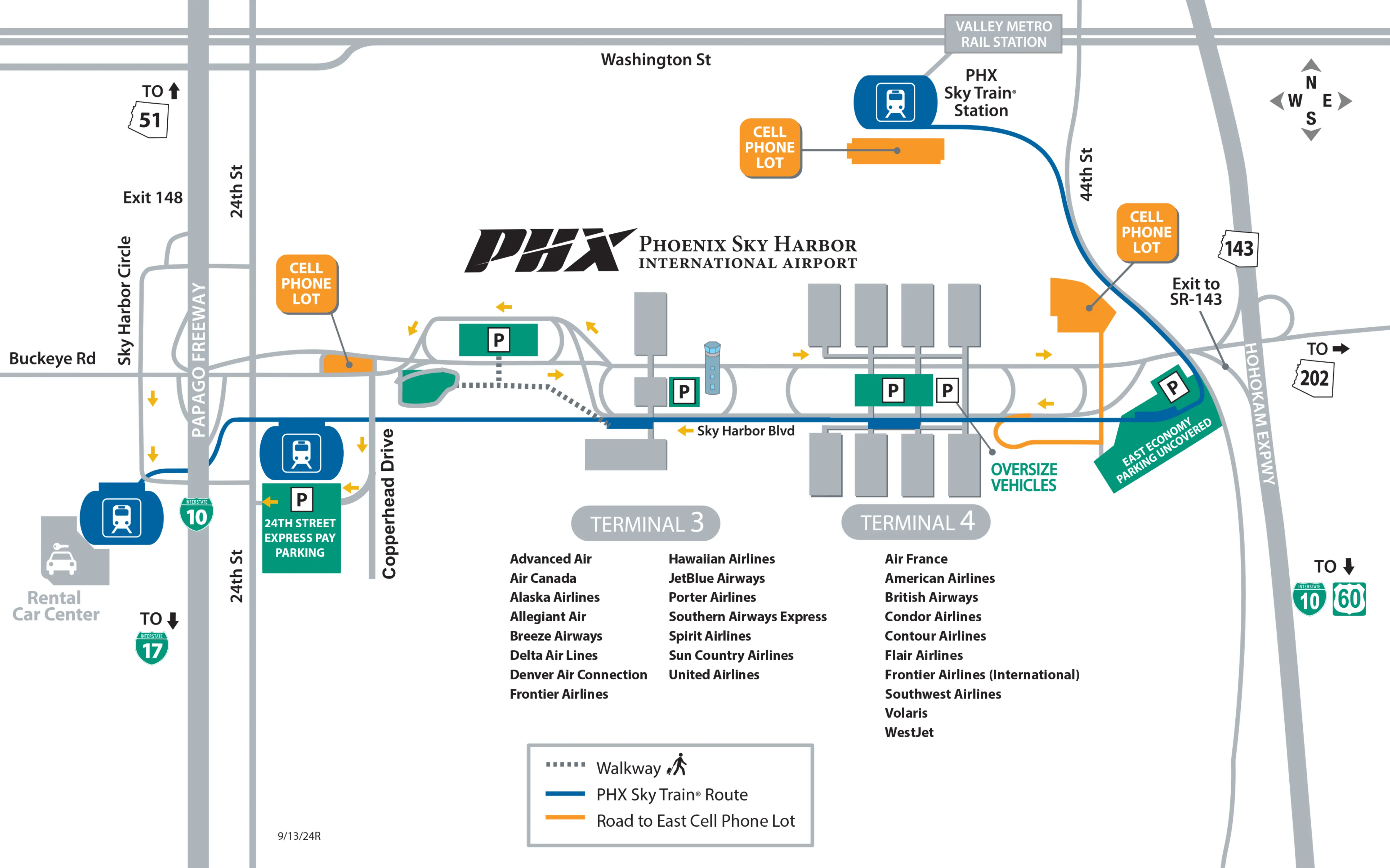 Phoenix Sky Harbor International Airport Map 2024