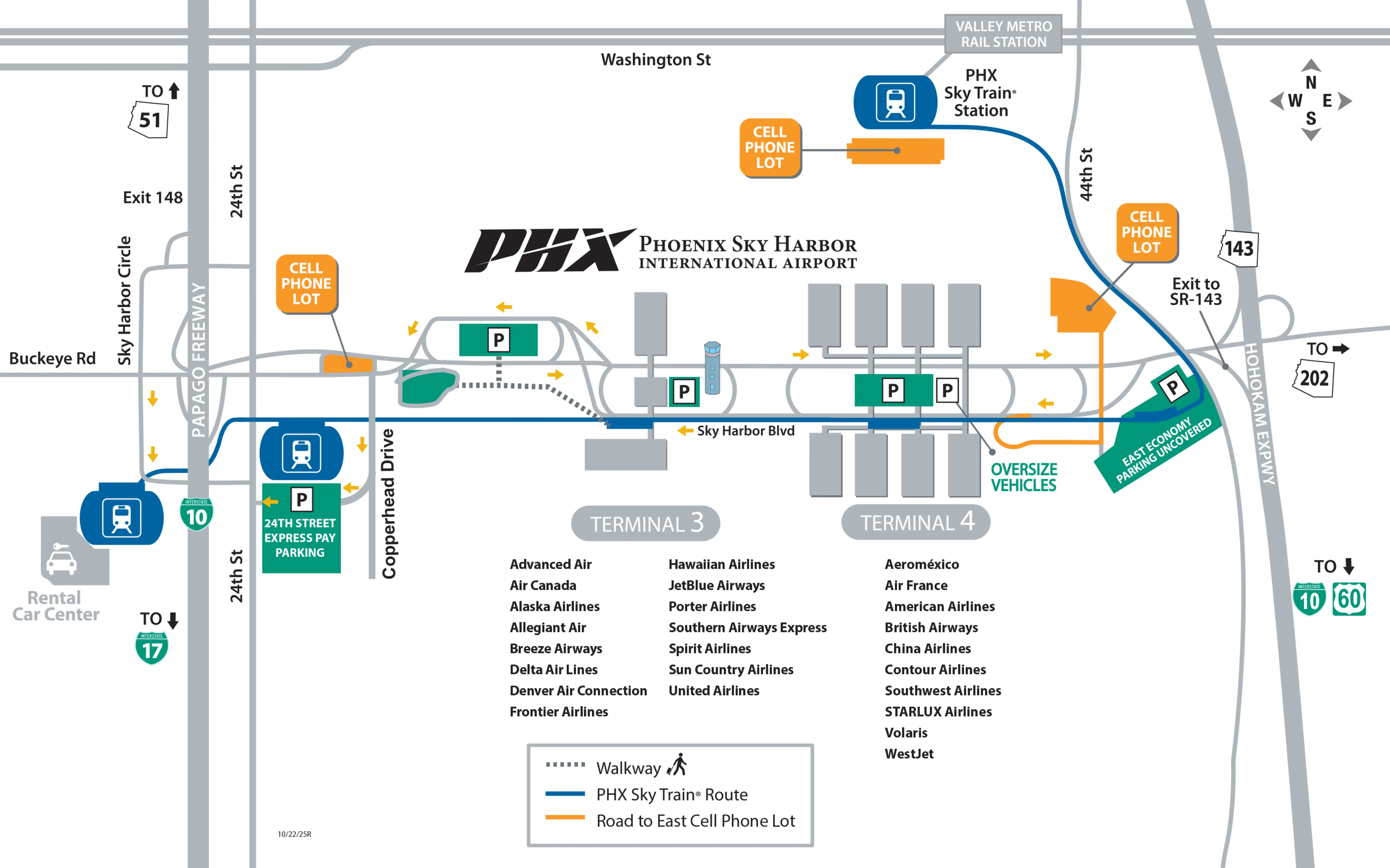 Phoenix Sky Harbor International Airport Map 2025