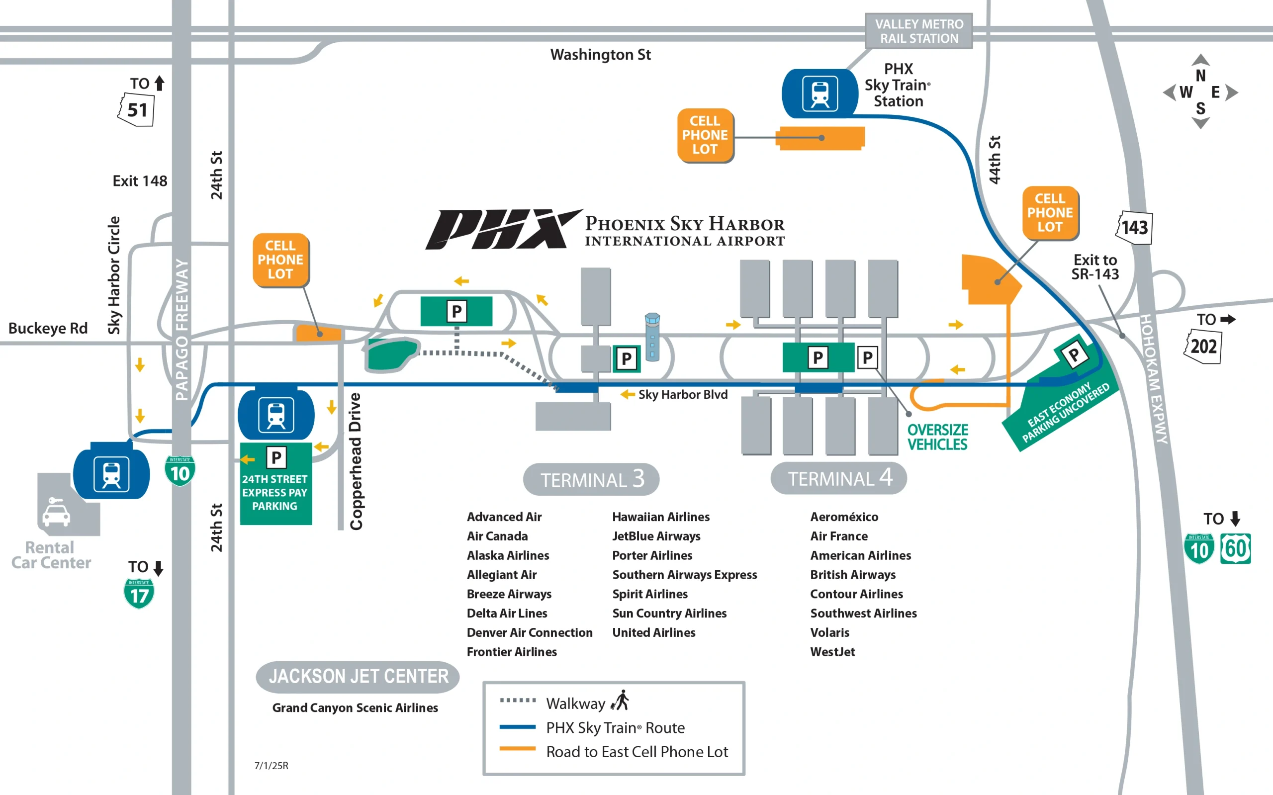 Phoenix Sky Harbor International Airport Terminal Map 2025
