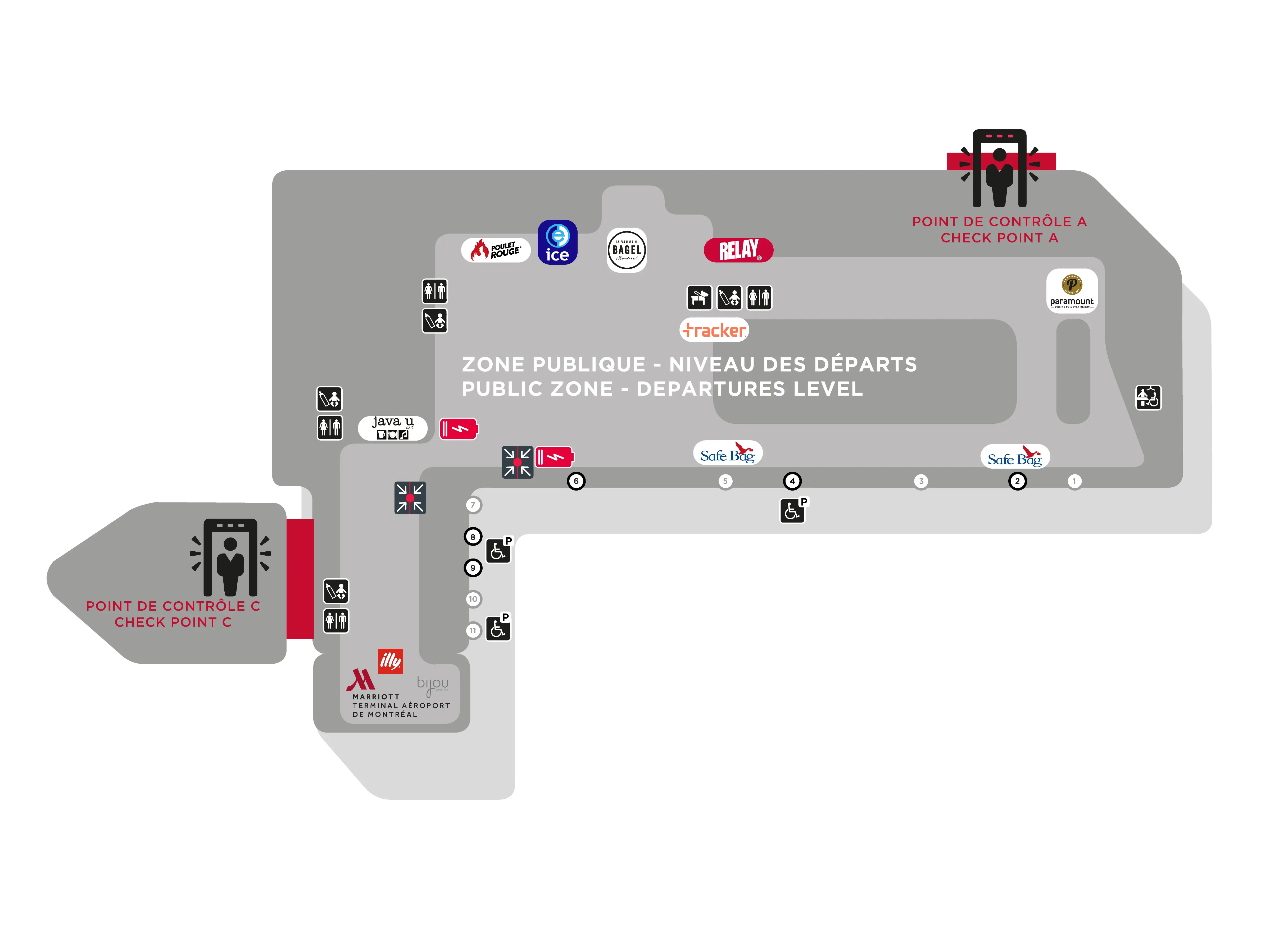 Pierre Elliott Trudeau International Airport Departure Map 2025
