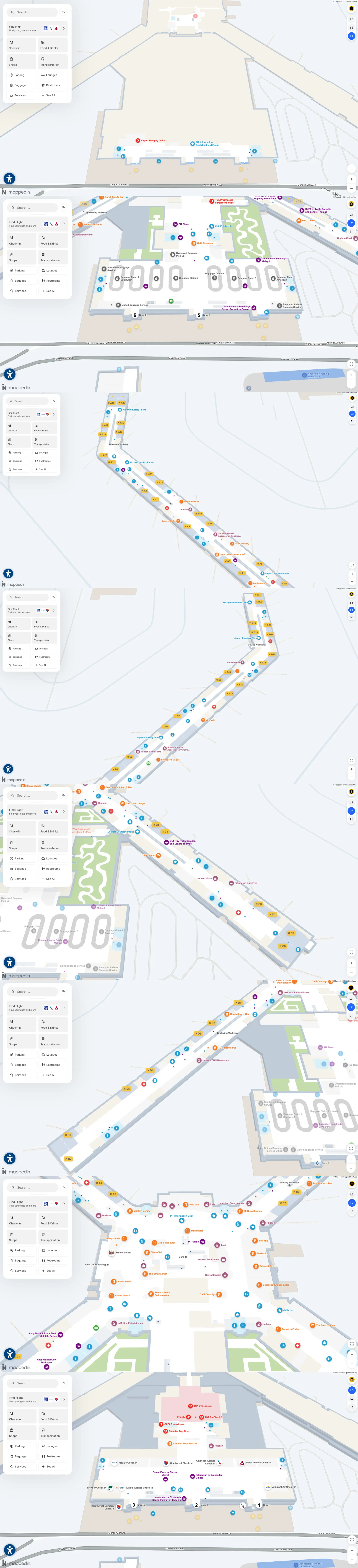 Pittsburgh International Airport Map 2025