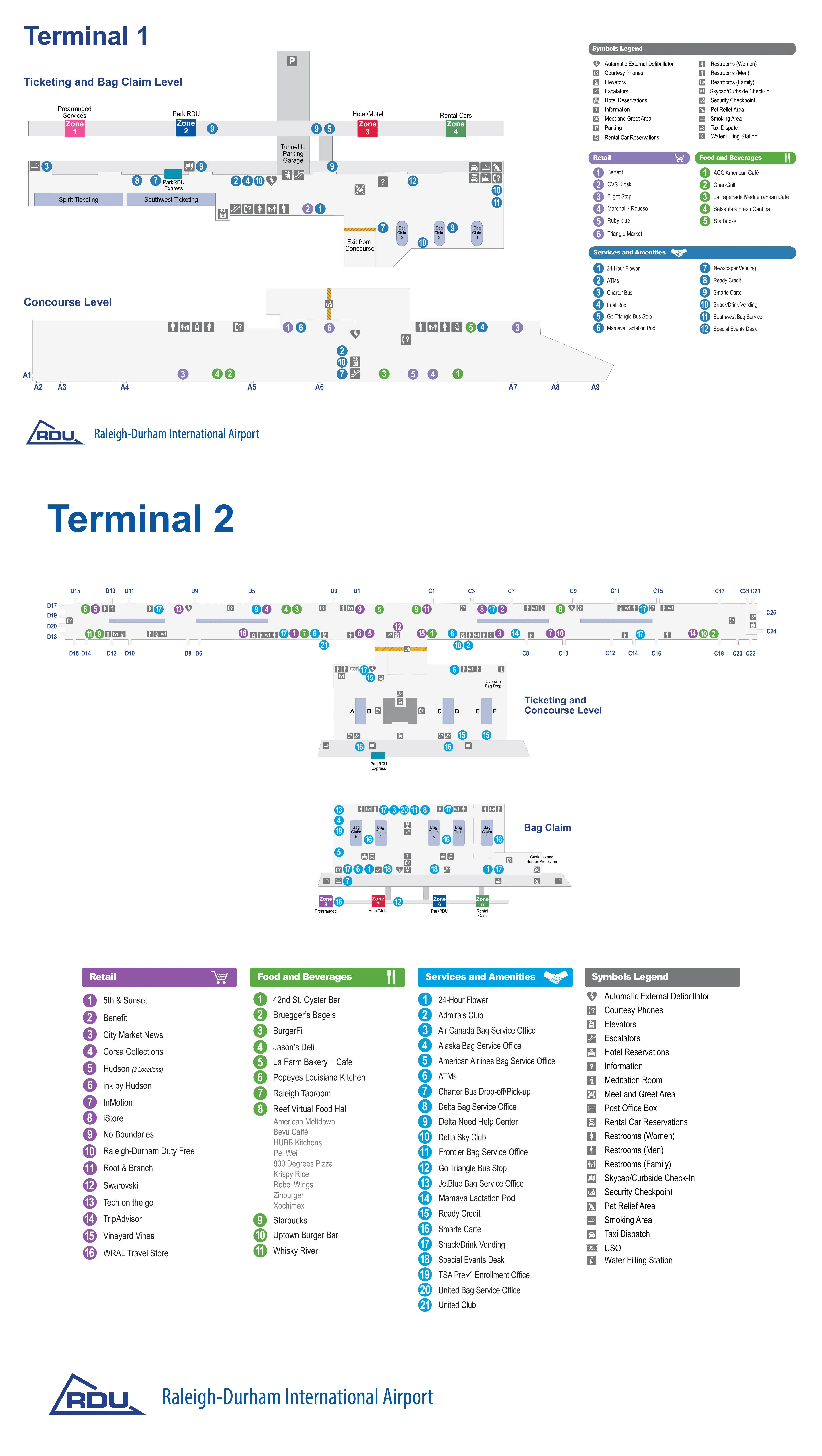 Raleigh Durham International Airport Map 2022