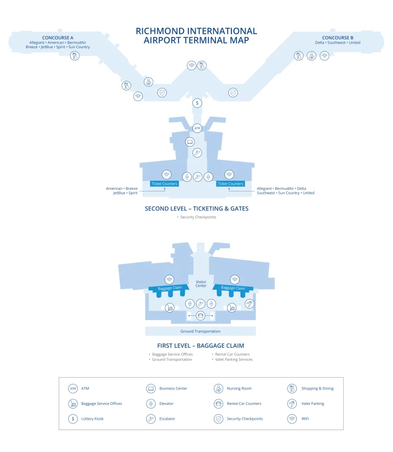Richmond International Airport Map 2026