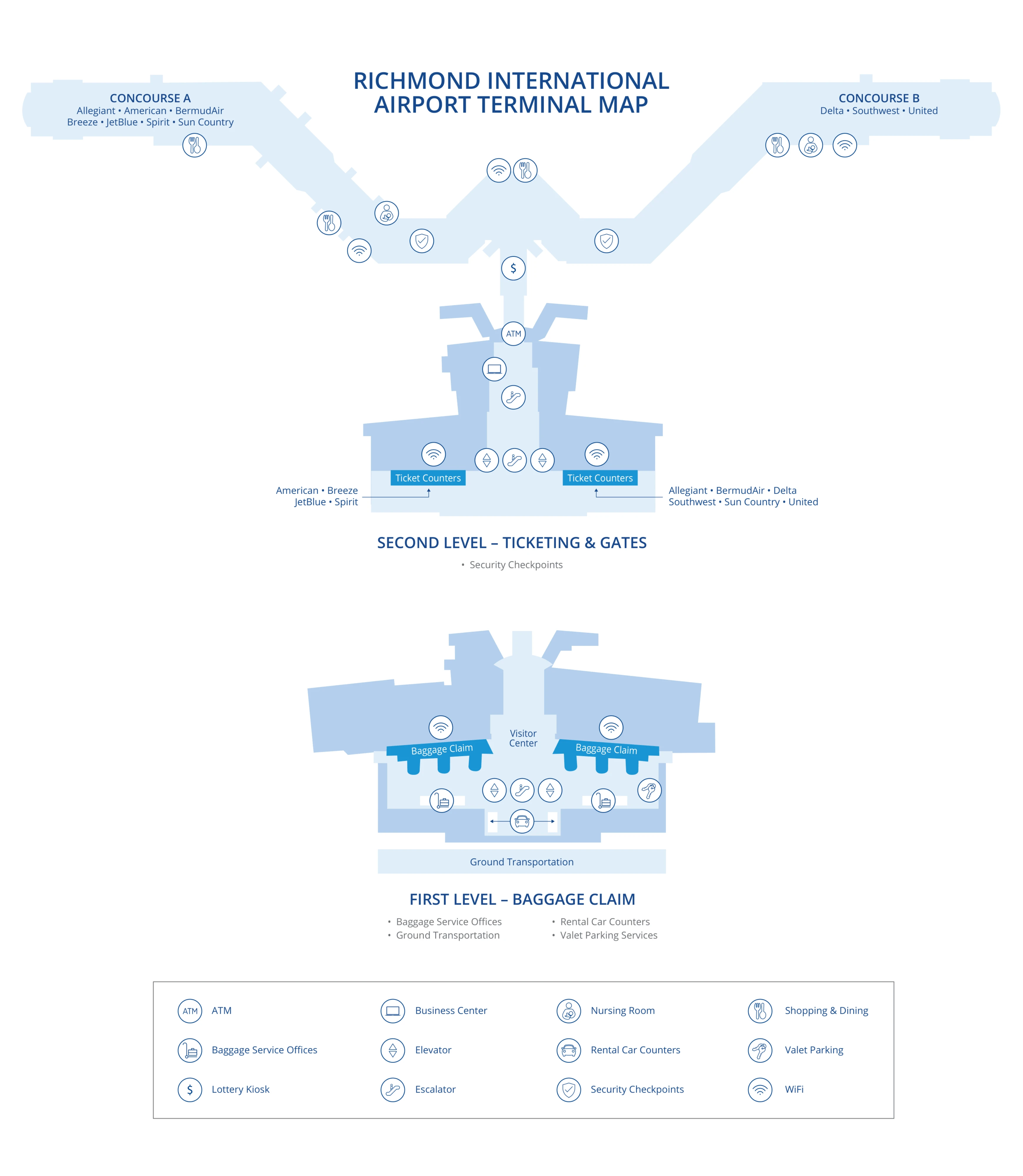 Richmond International Airport Map 2026