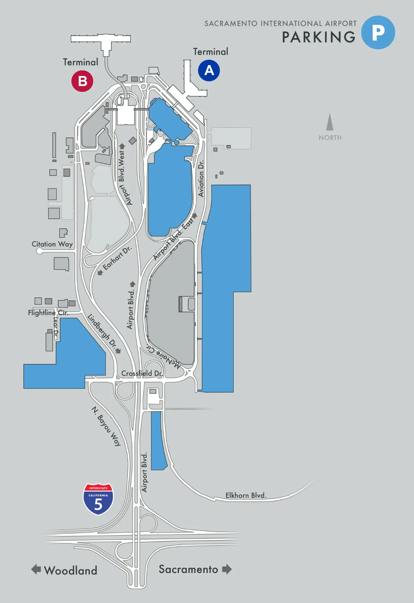 SMF Airport Terminal Parking Map 2024