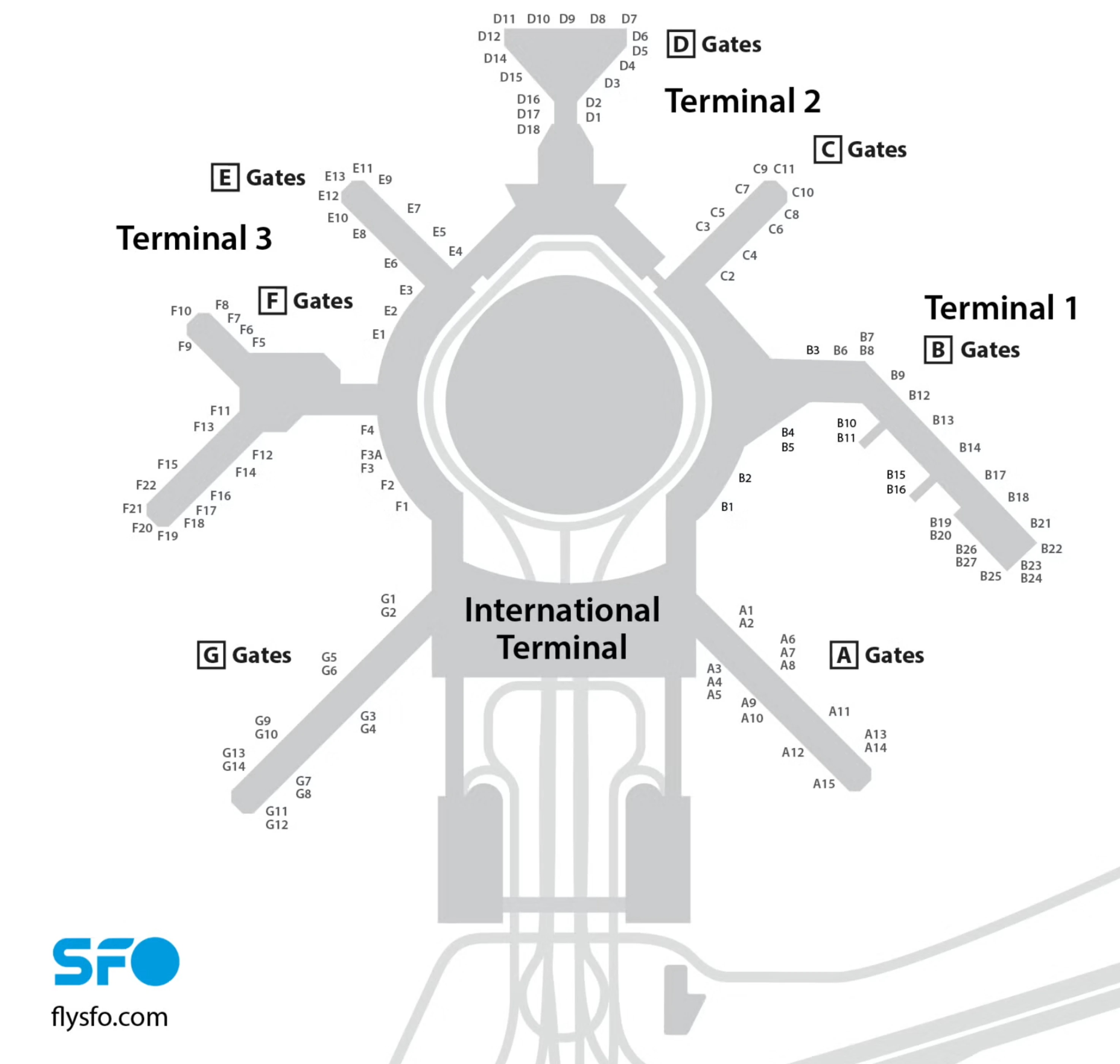 San Francisco International Airport Map 2025