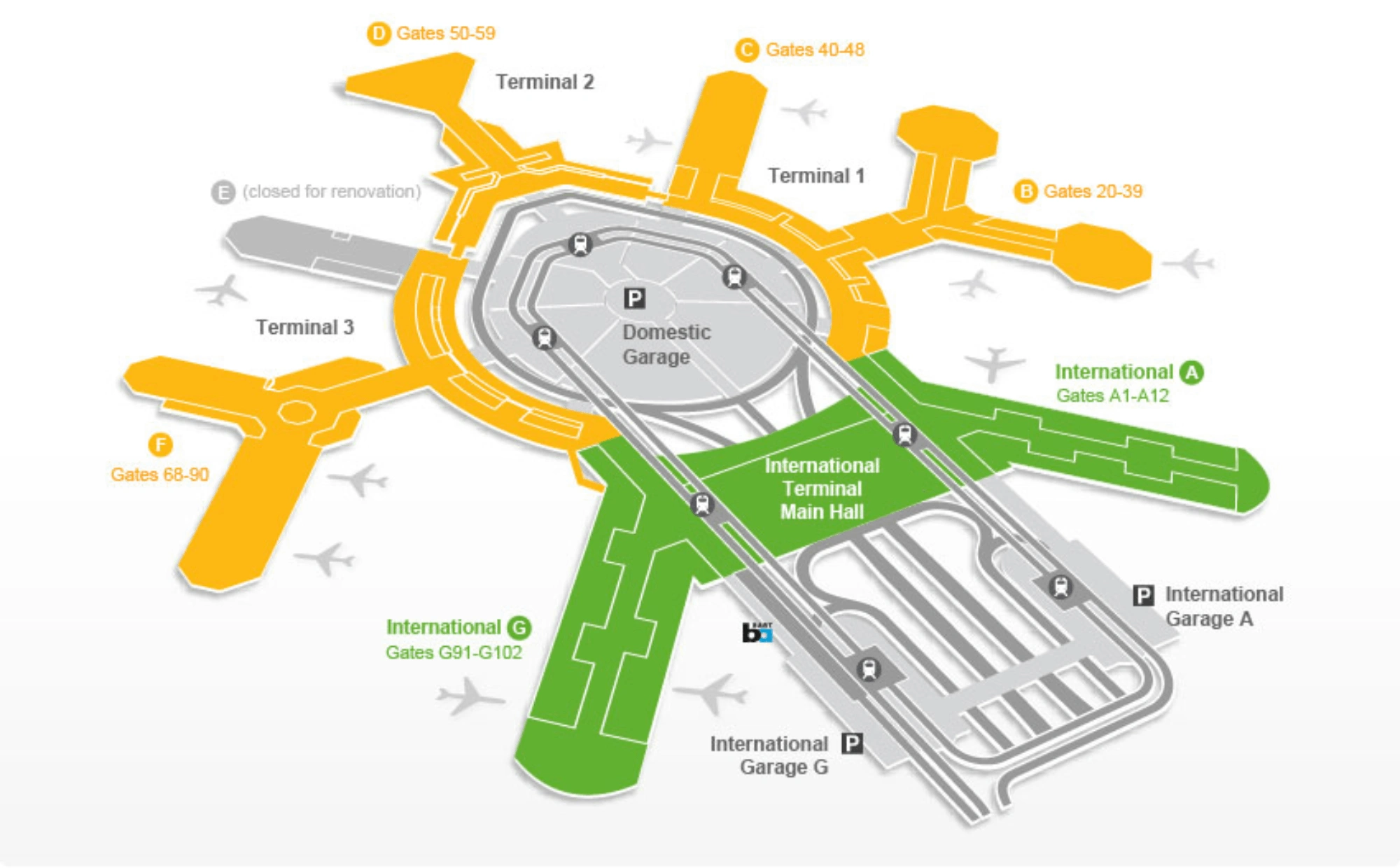 San Francisco International Airport Terminal Map 2013
