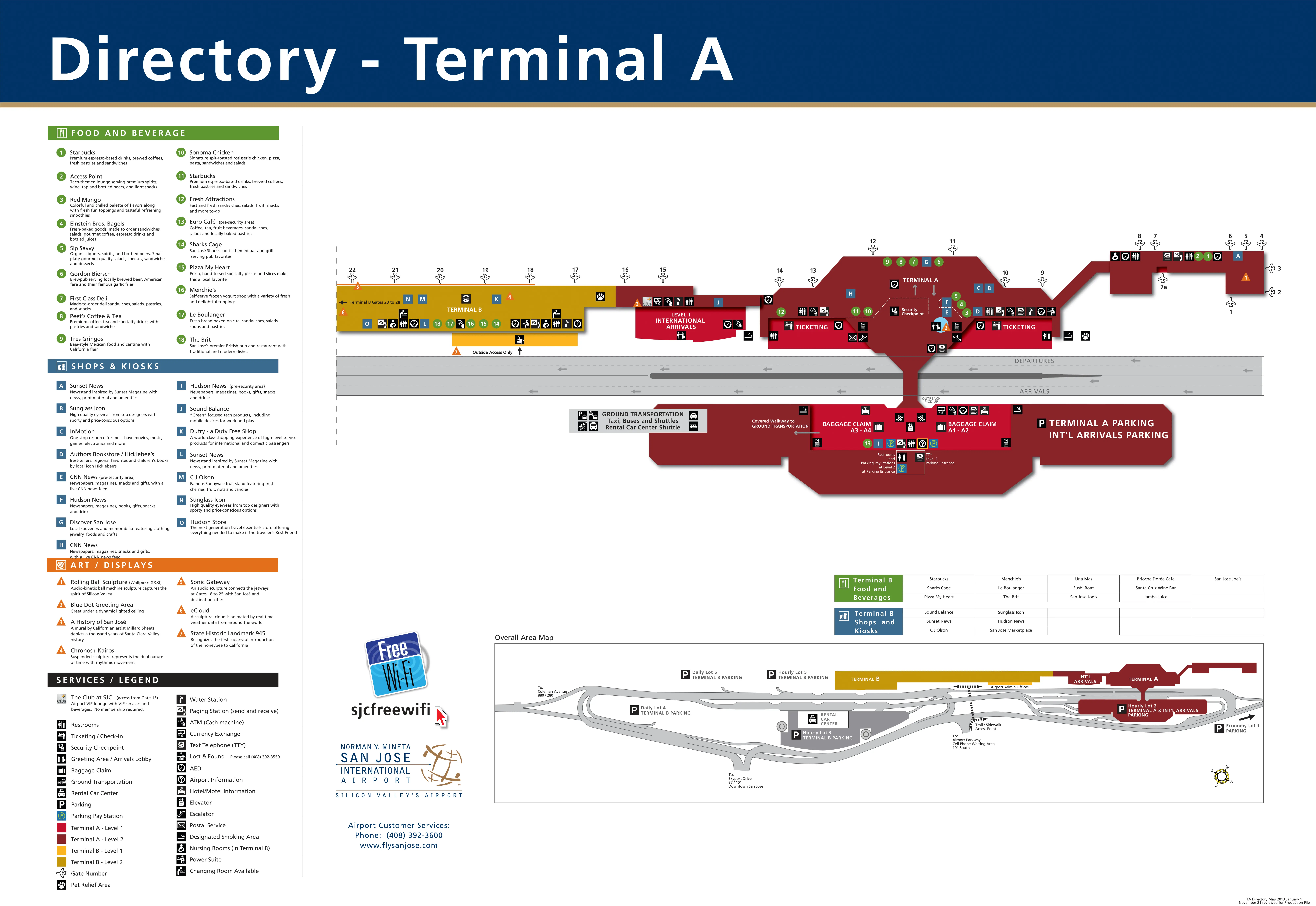 San Jose International Airport Terminal A Map 2025