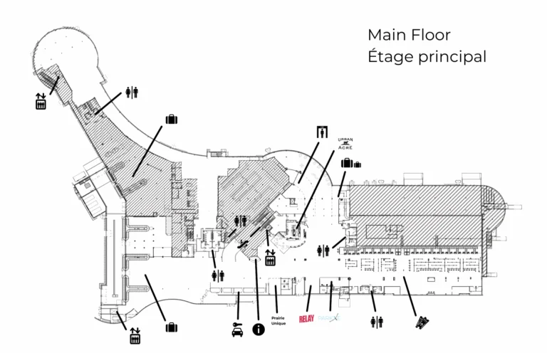 Saskatoon International Airport Main FLoor Terminal Map 2025