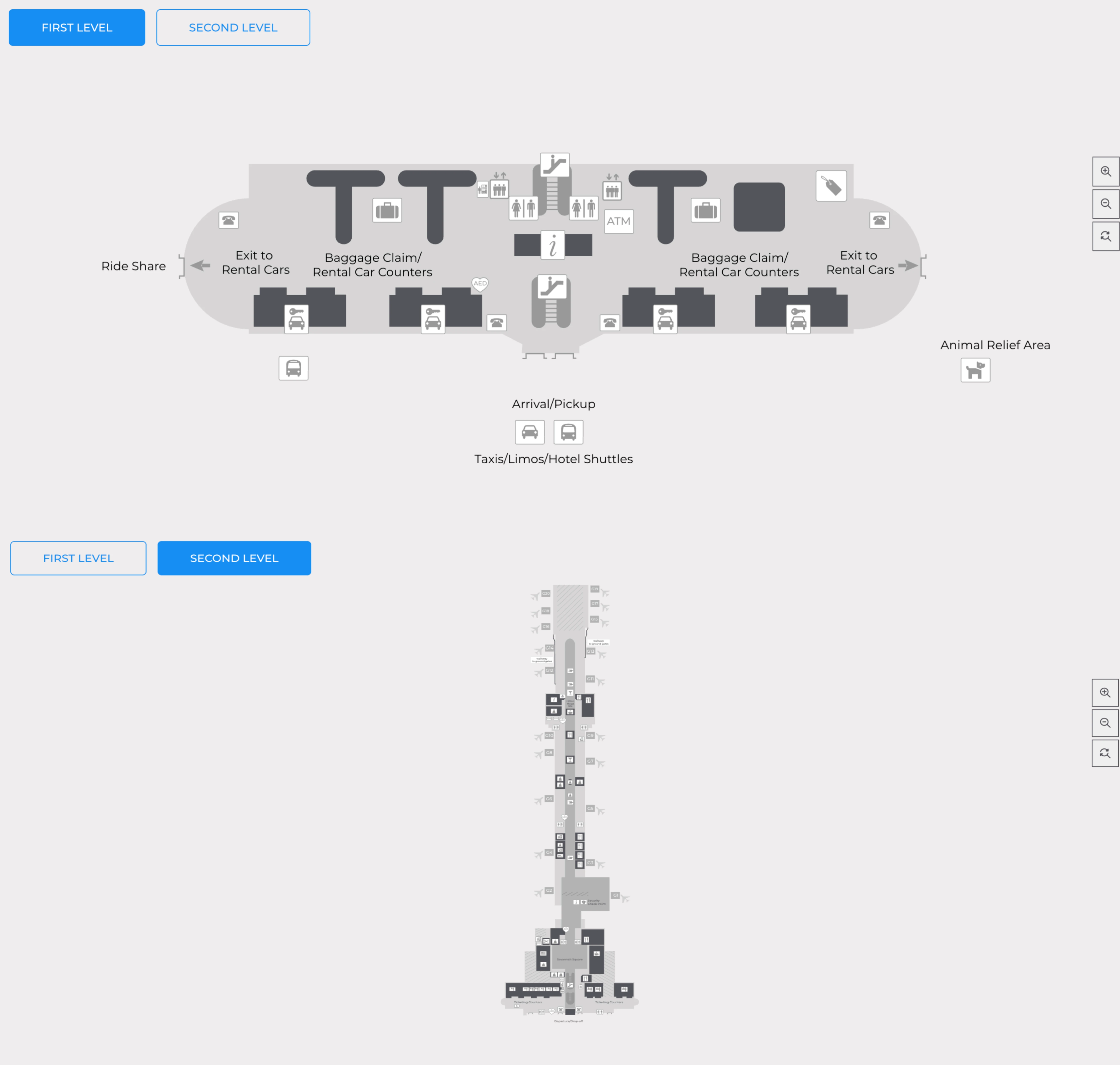 Savannah Hilton Head International Airport Map 2026