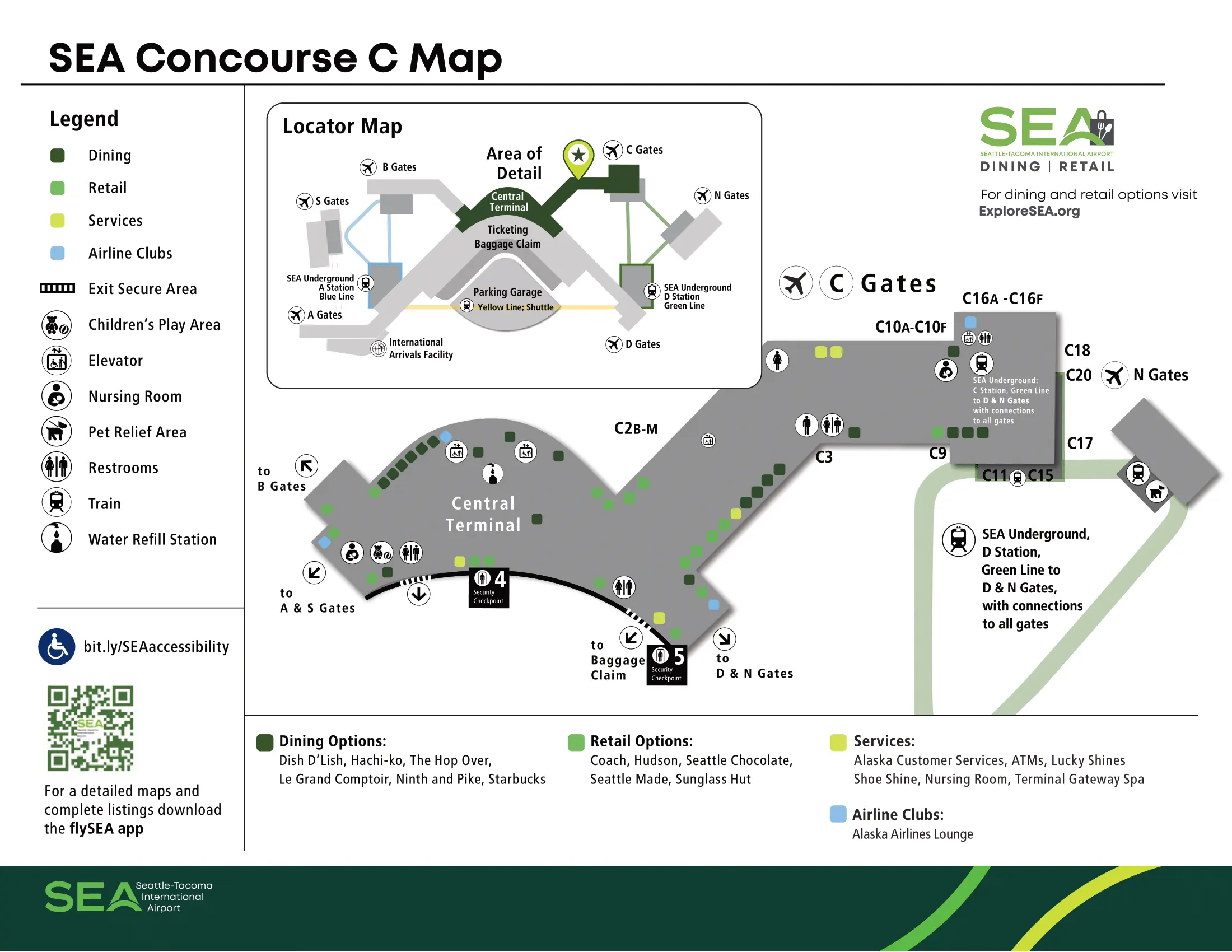 Seattle–Tacoma International Airport Concourse C Map 2025