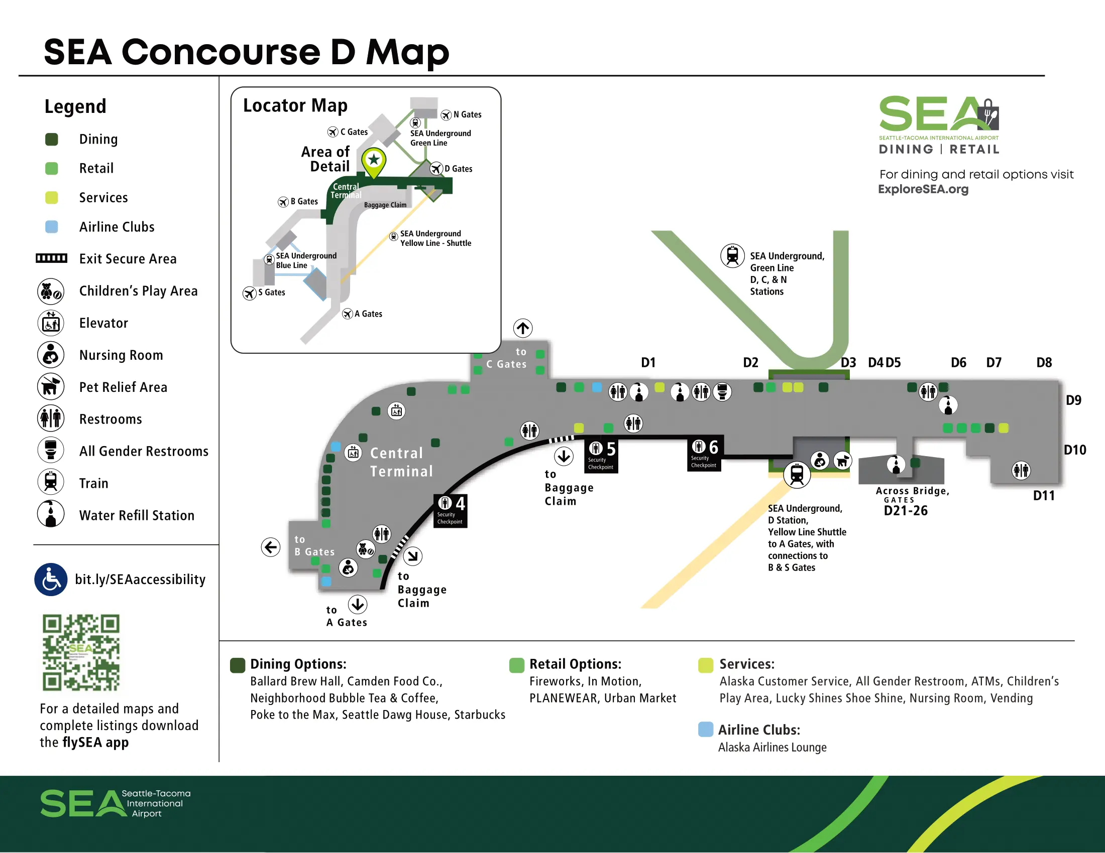 Seattle–Tacoma International Airport Concourse D Map 2025