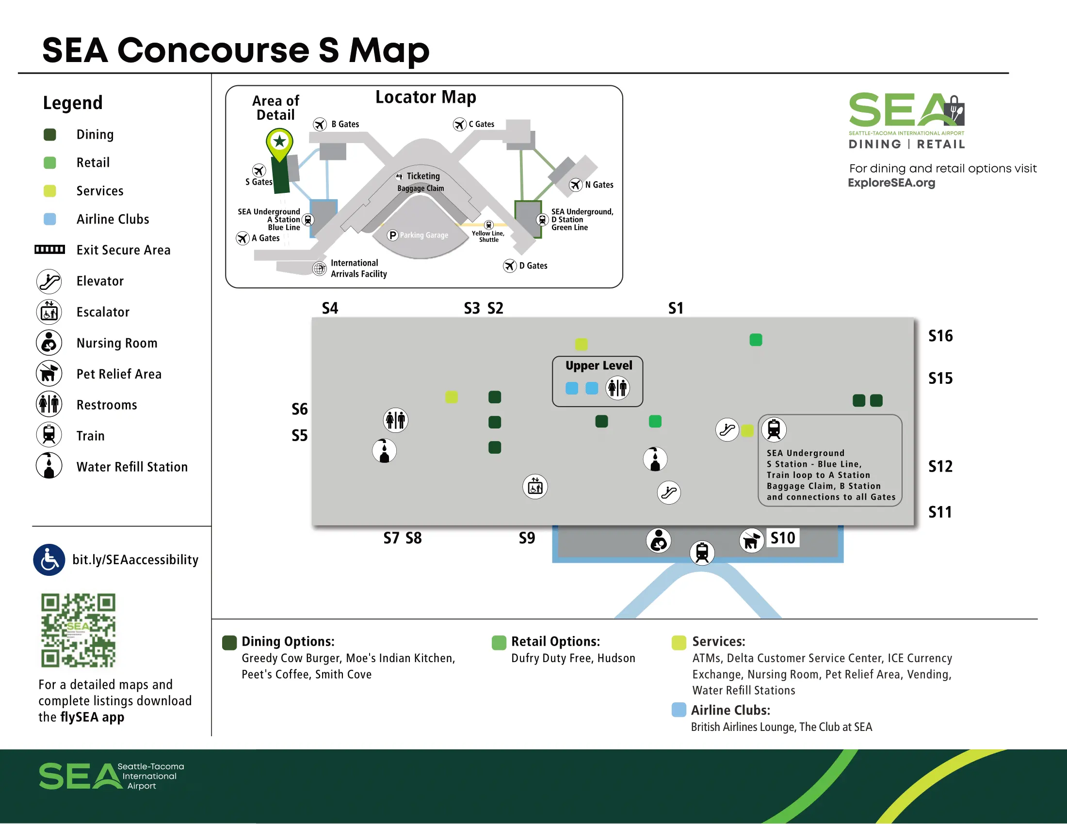 Seattle–Tacoma International Airport Concourse S Map 2025