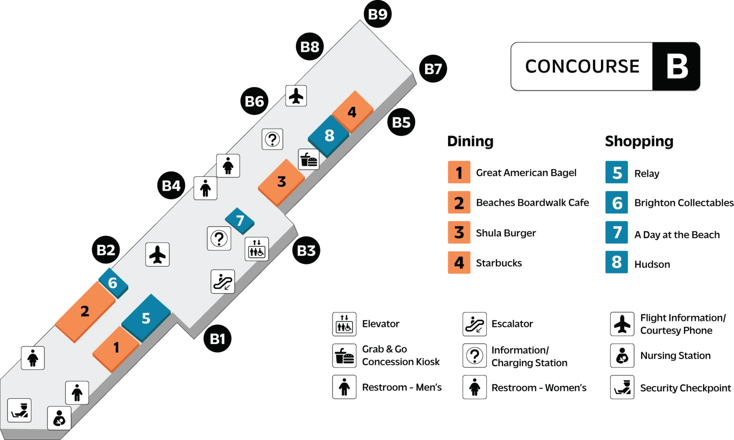 Southwest Florida International Airport Concourse B Map 2026