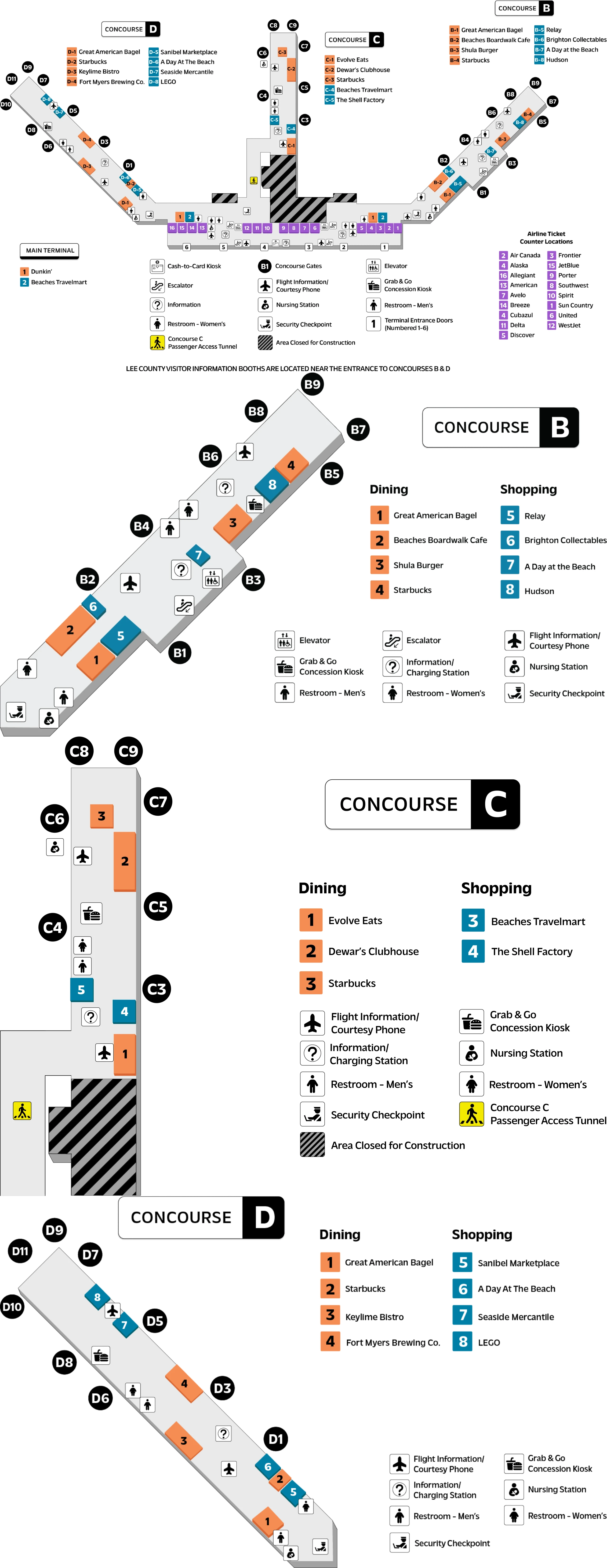 Southwest Florida International Airport Map 2026