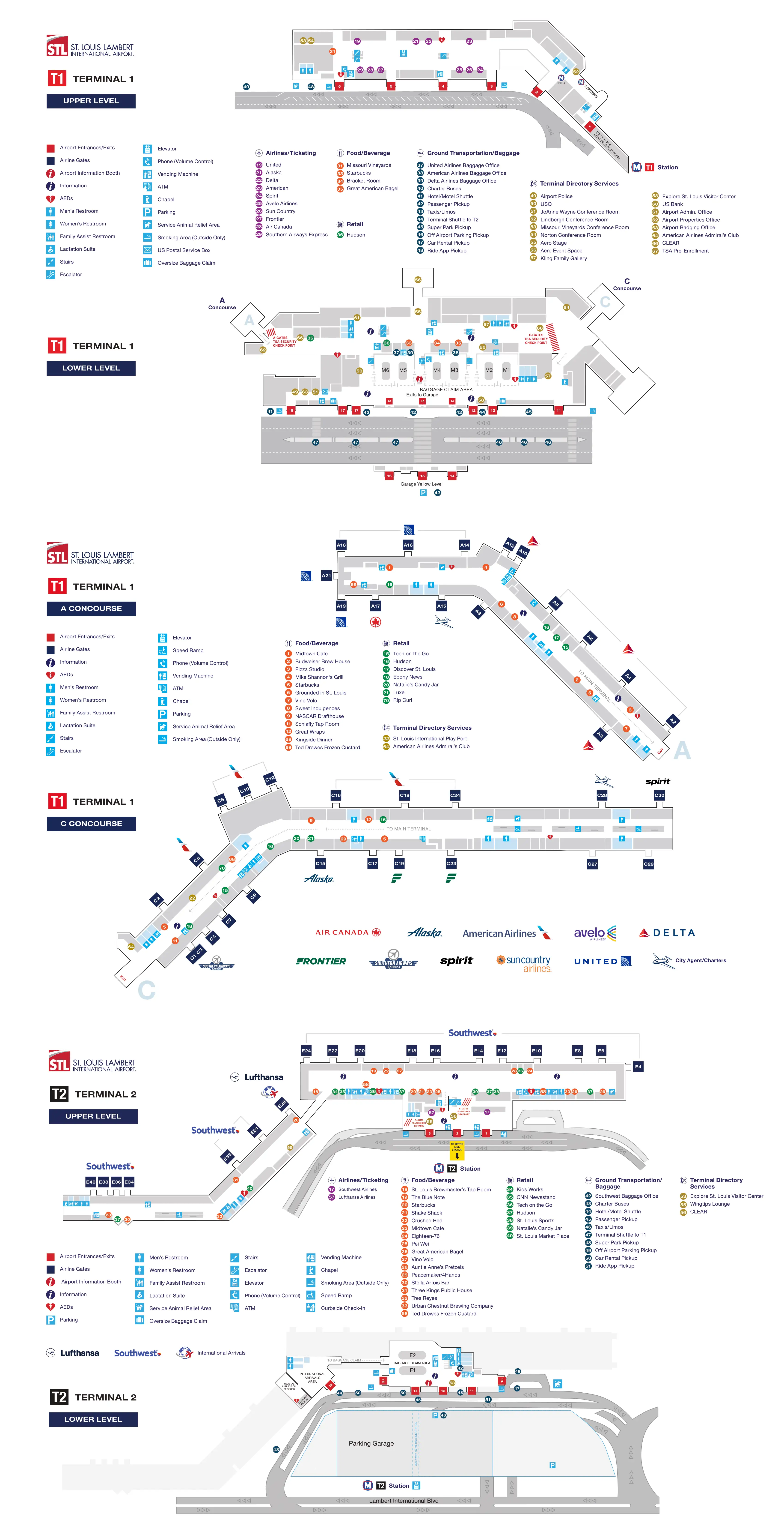 St. Louis Lambert International Airport Termina Map 2025