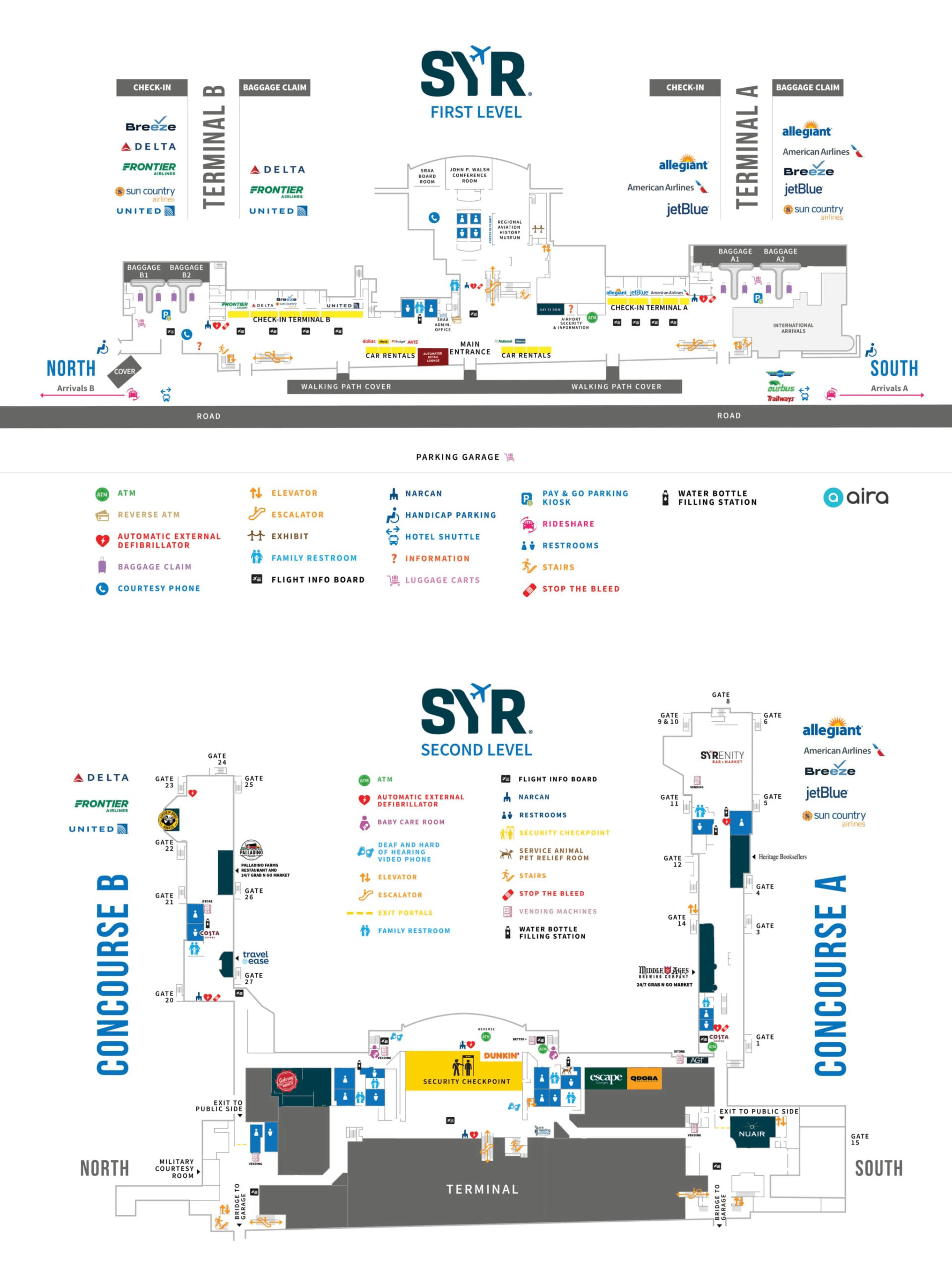 Syracuse Hancock International Airport Map 2025-2026