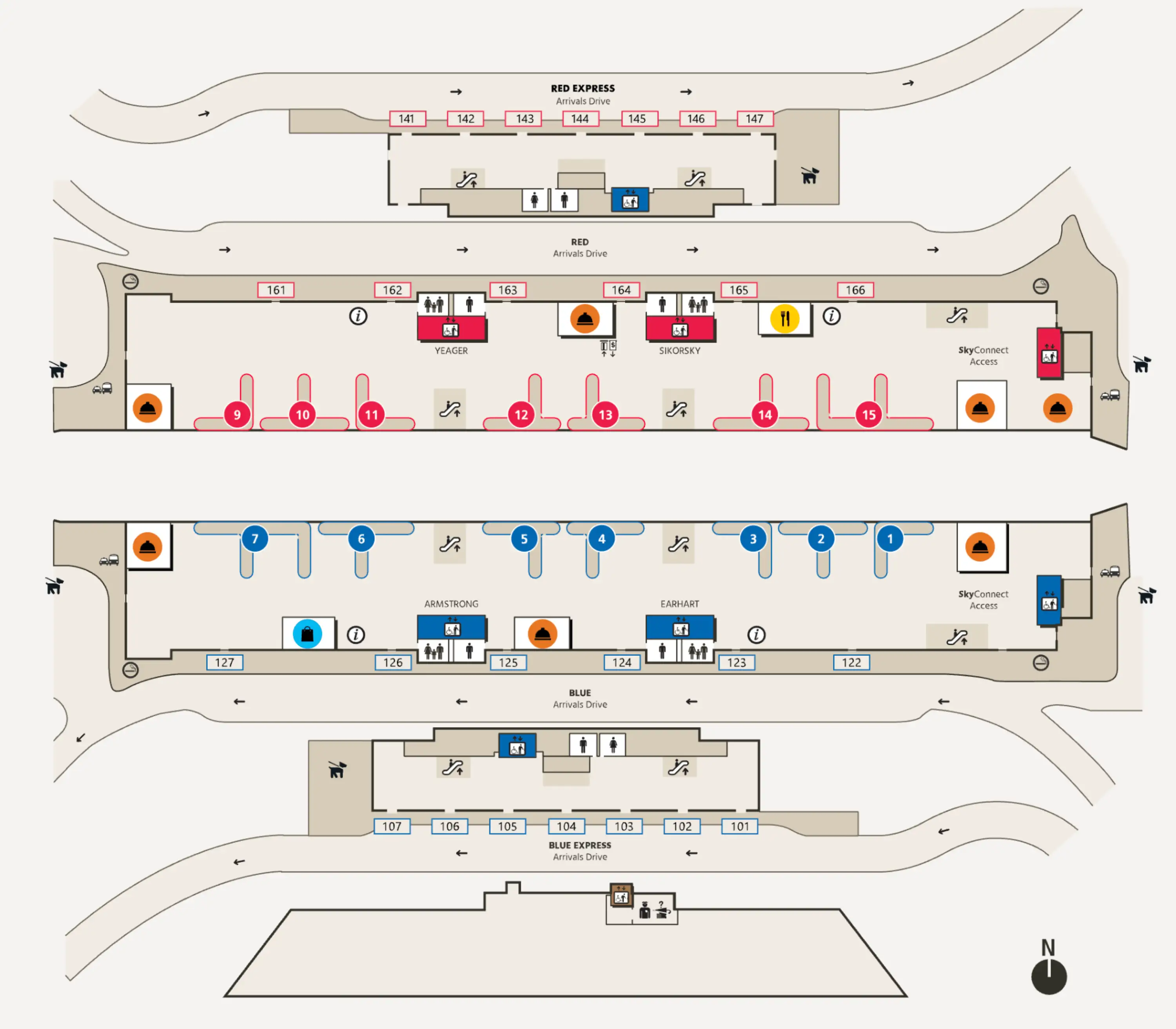 Tampa International Airport Main Terminal Level 1 Arrivals Map 2025