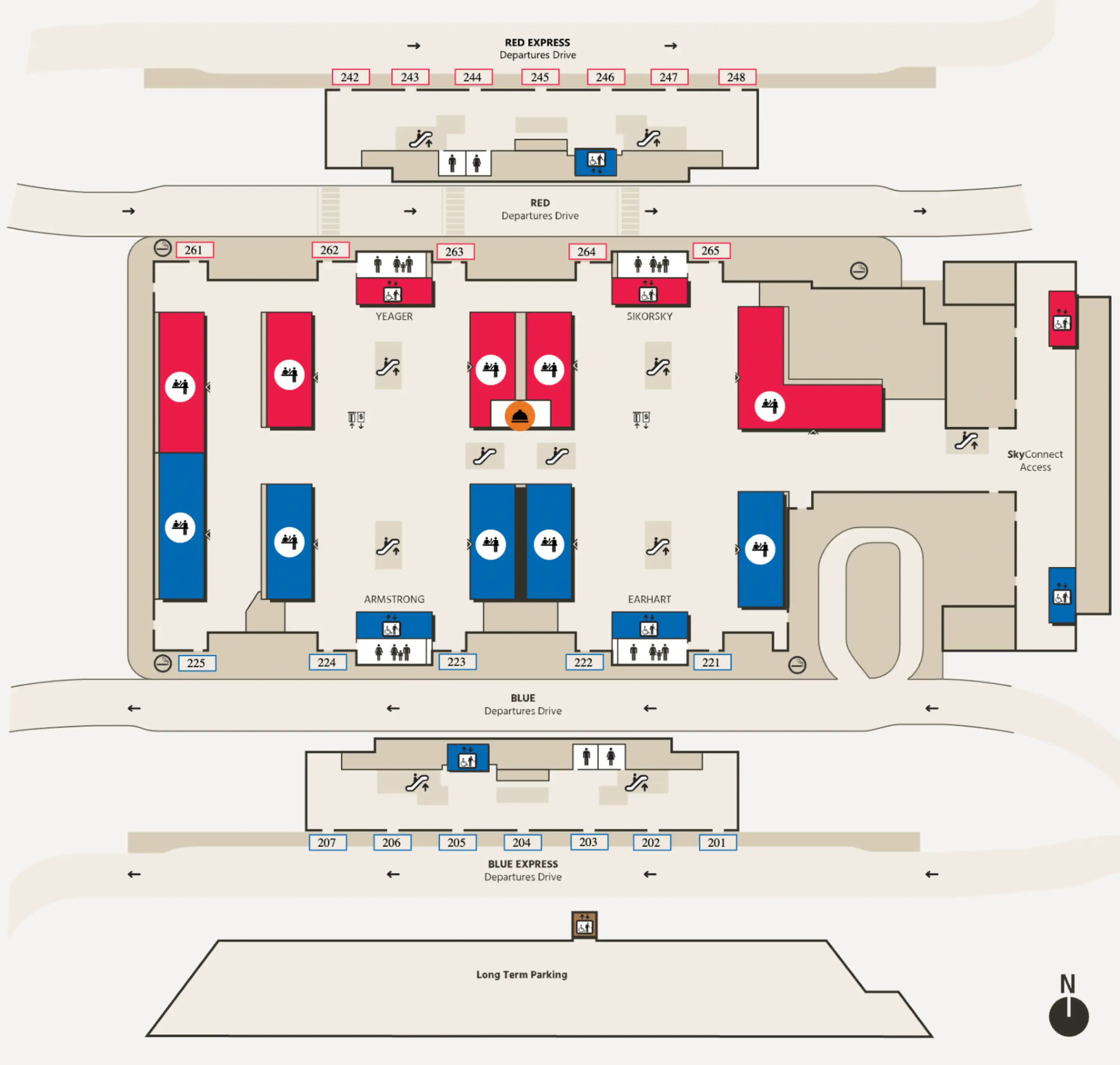 Tampa International Airport Main Terminal Level 2 Departures Map 2025