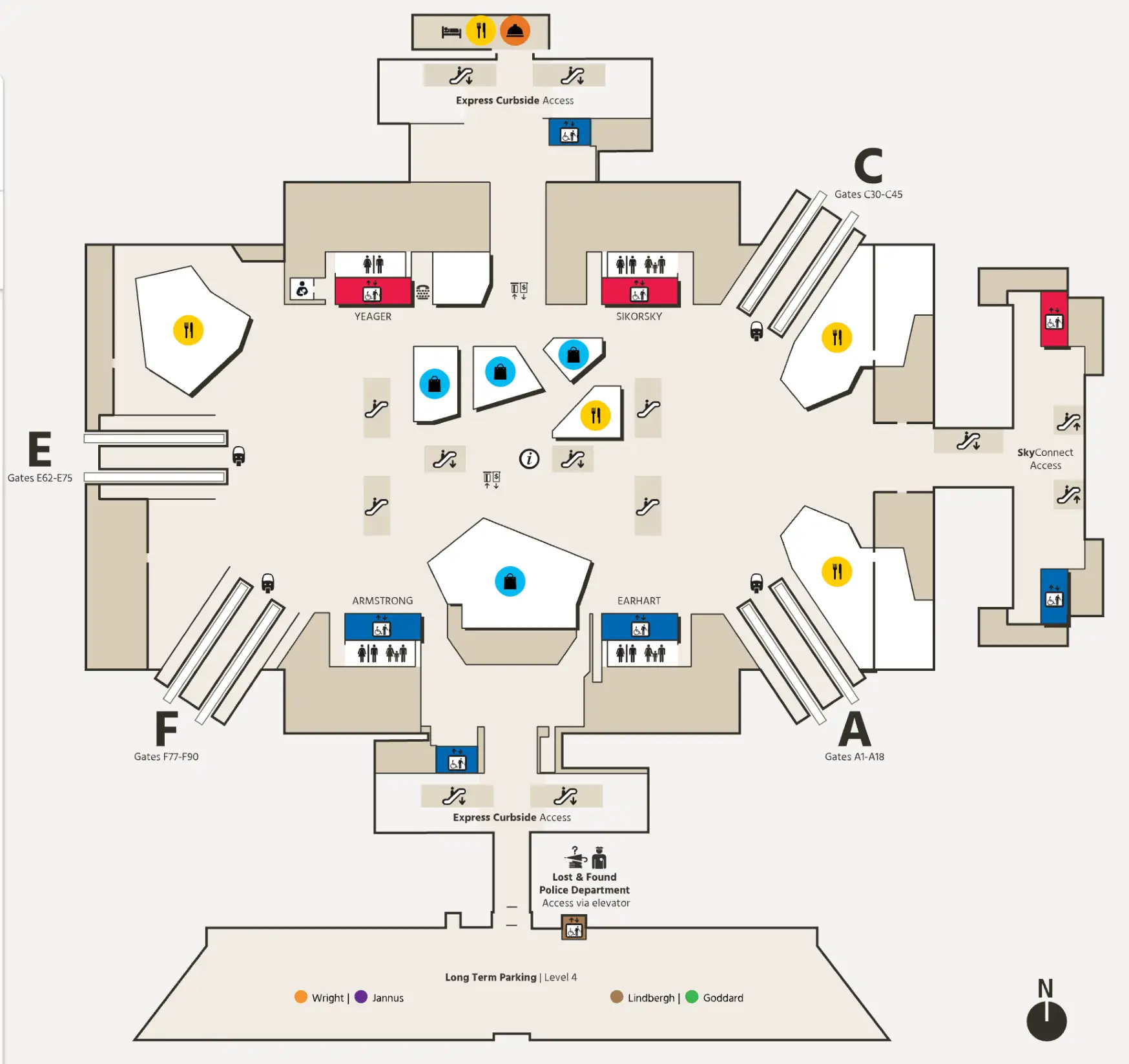 Tampa International Airport Main Terminal Level 3 All Gates Map 2025