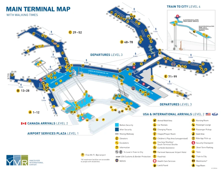 Vancouver International Airport Terminal Map 2025