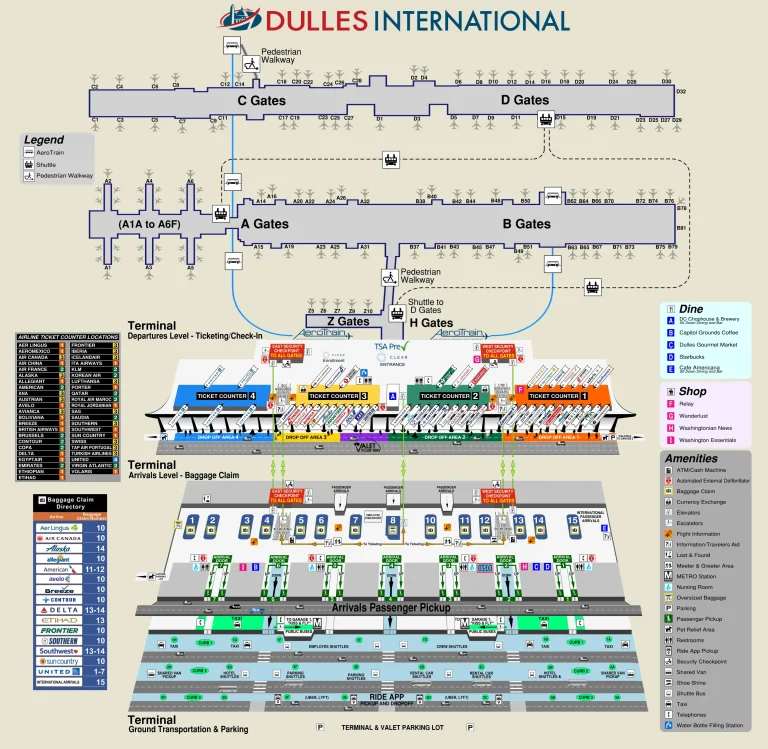 Washington Dulles International Airport Map 2025