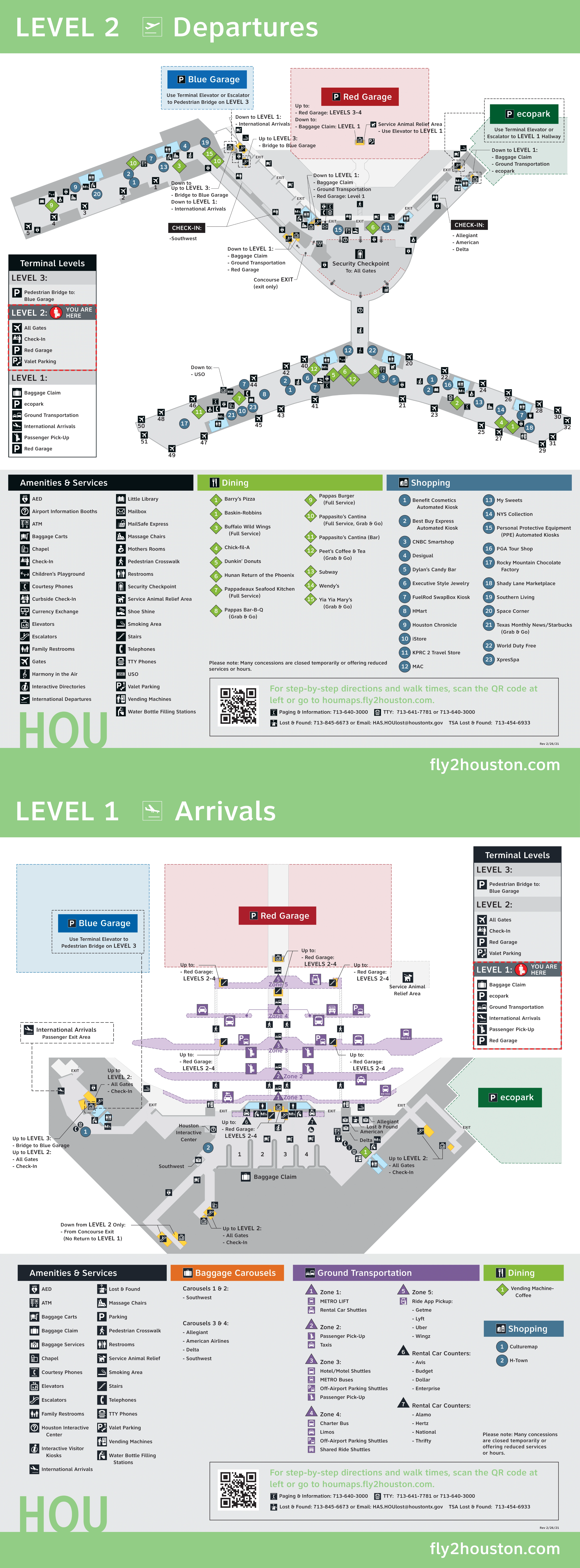William P Hobby Airport Map 2021-2025