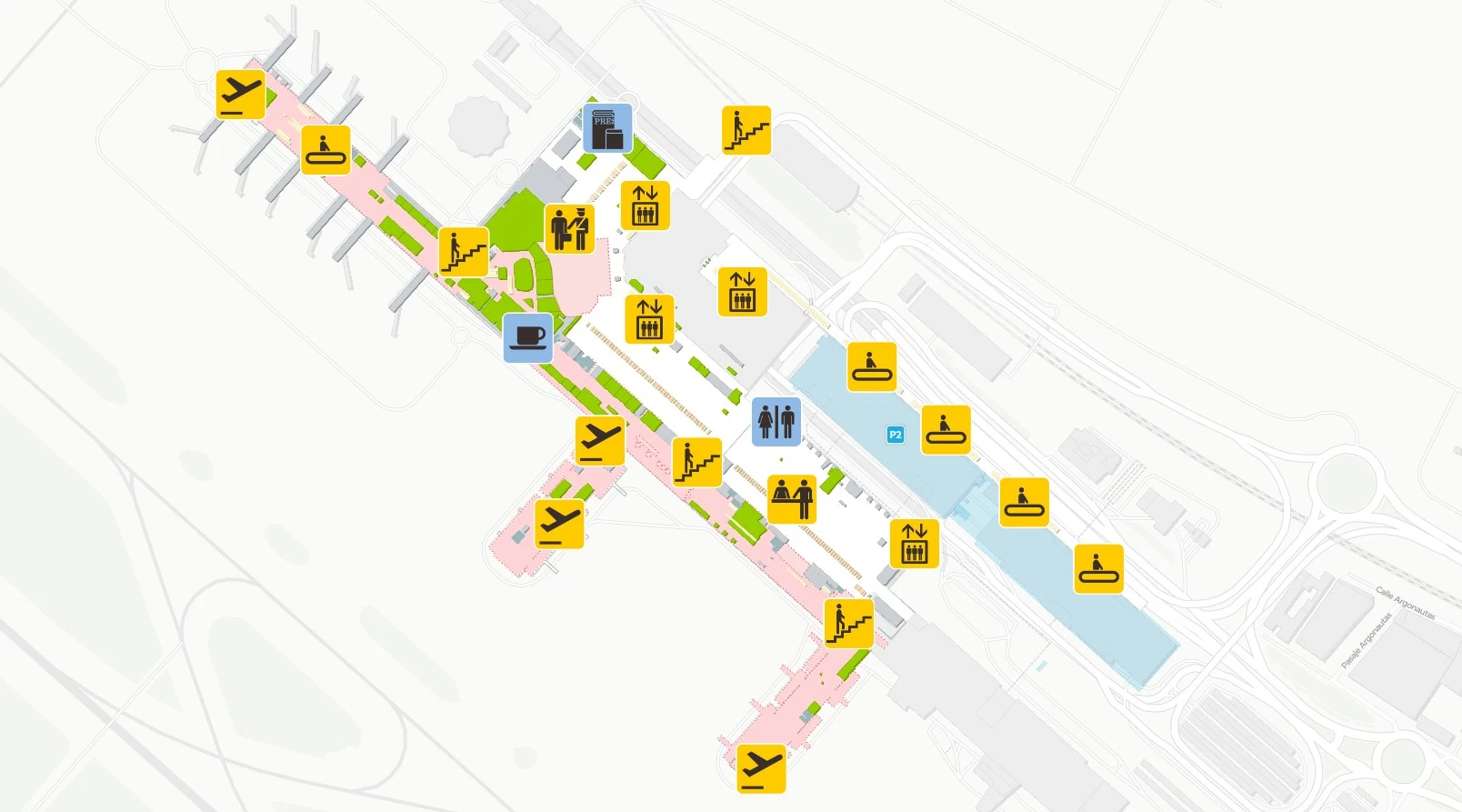 Málaga-Costa del Sol Airport Terminal Map 2025-2024