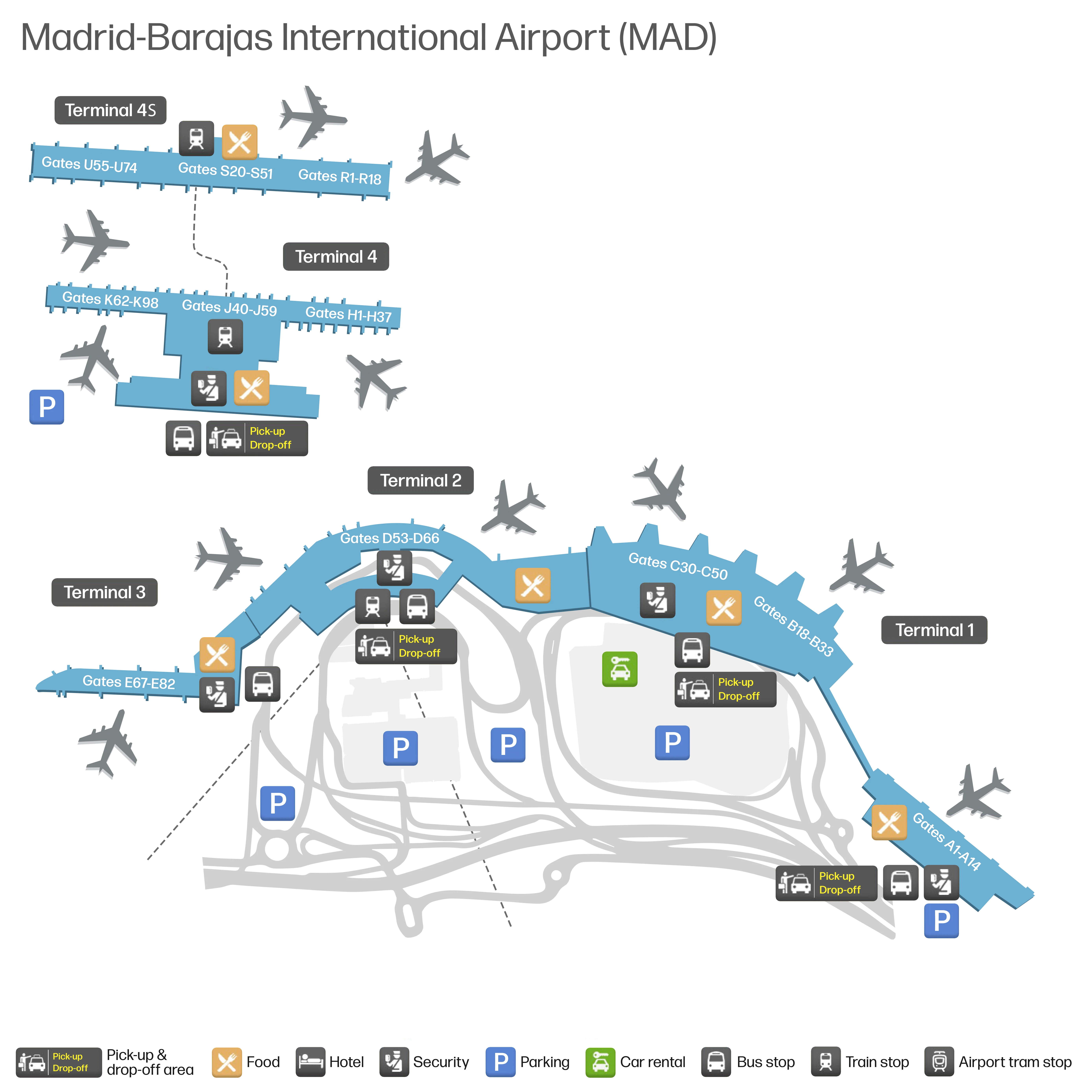 Adolfo Suárez Madrid Barajas Airport Map 2025