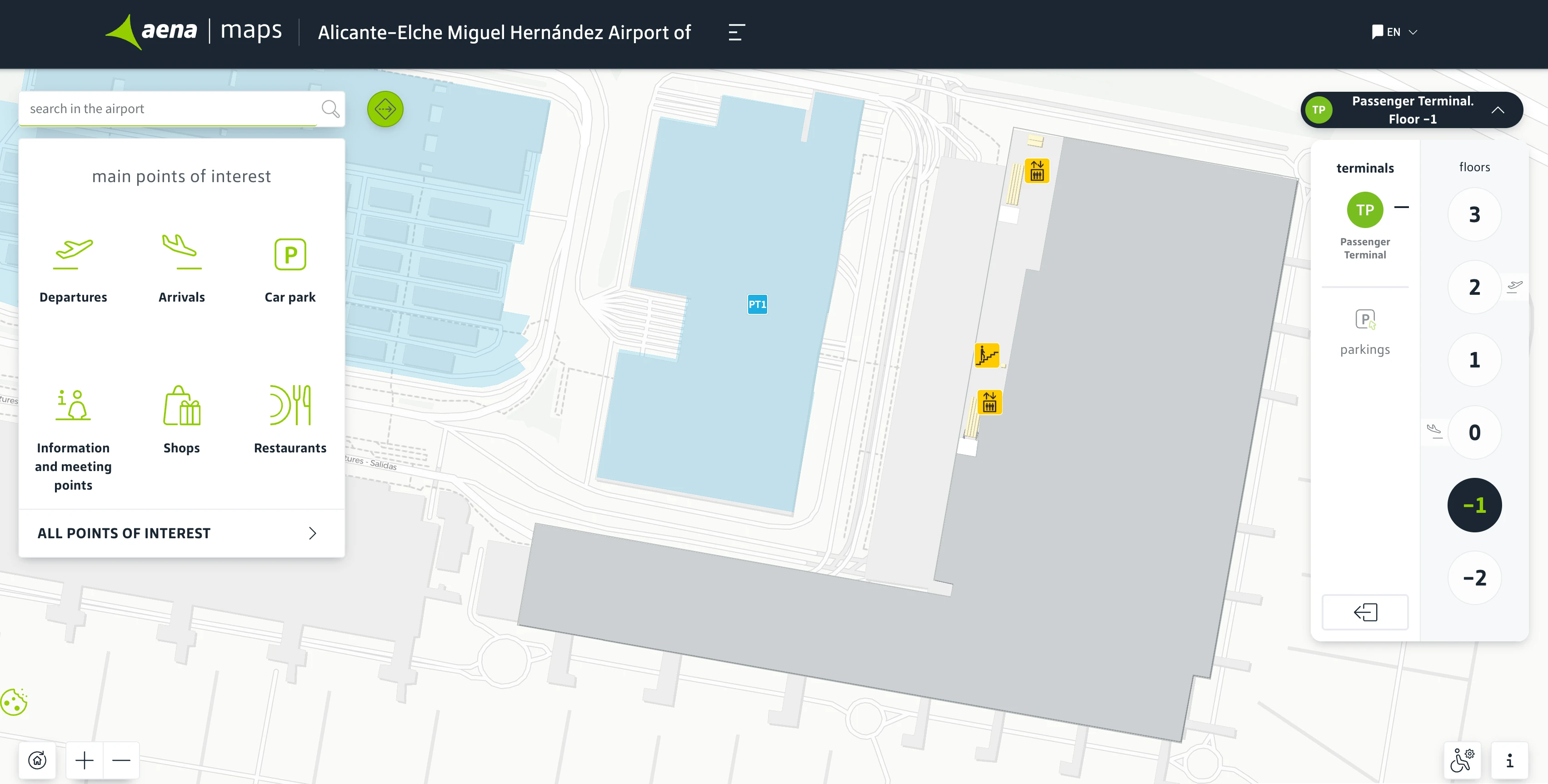 Alicante Elche Airport Level Basement 1 Map 2026