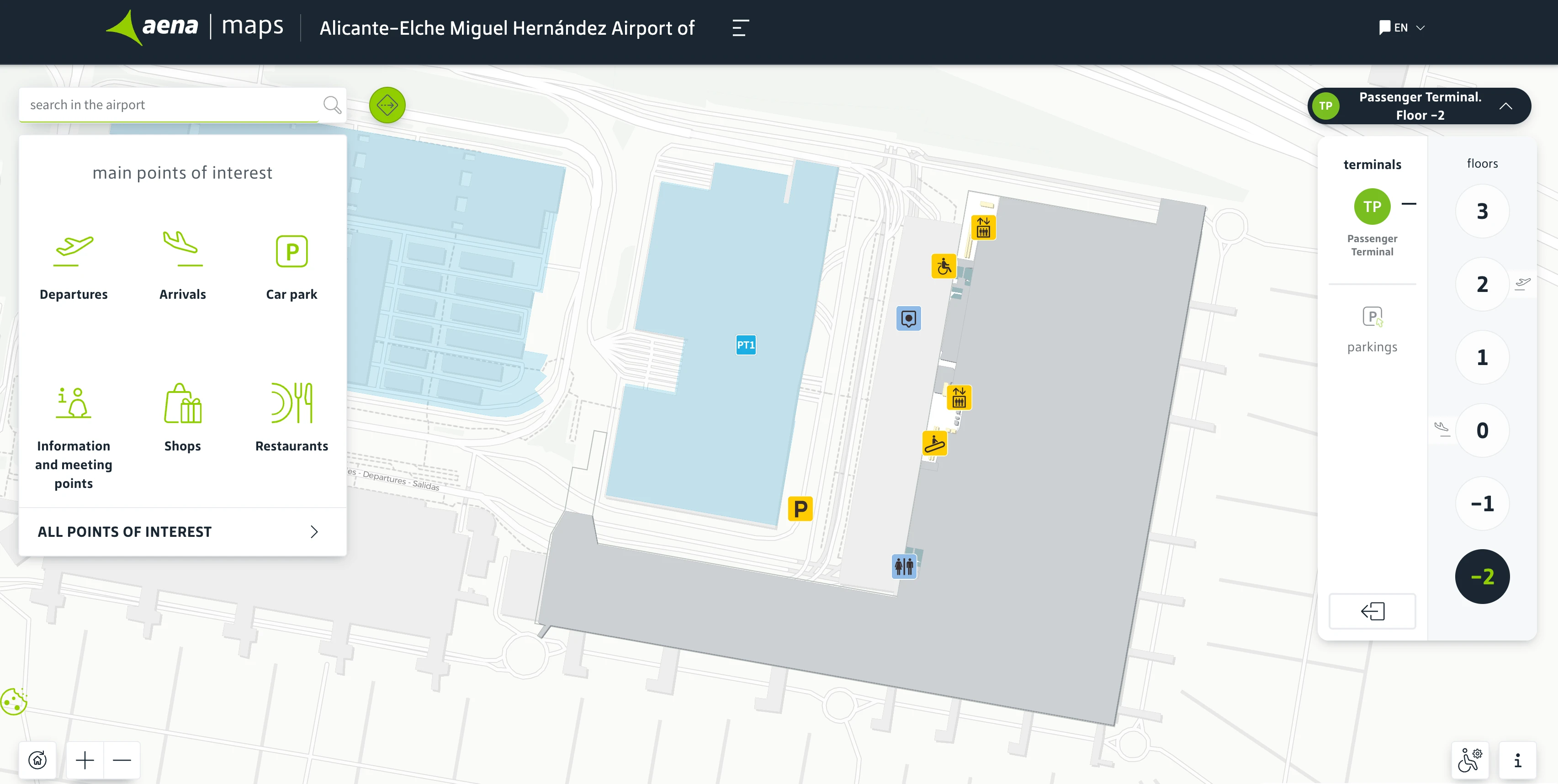 Alicante Elche Airport Level Basement 2 Map 2026