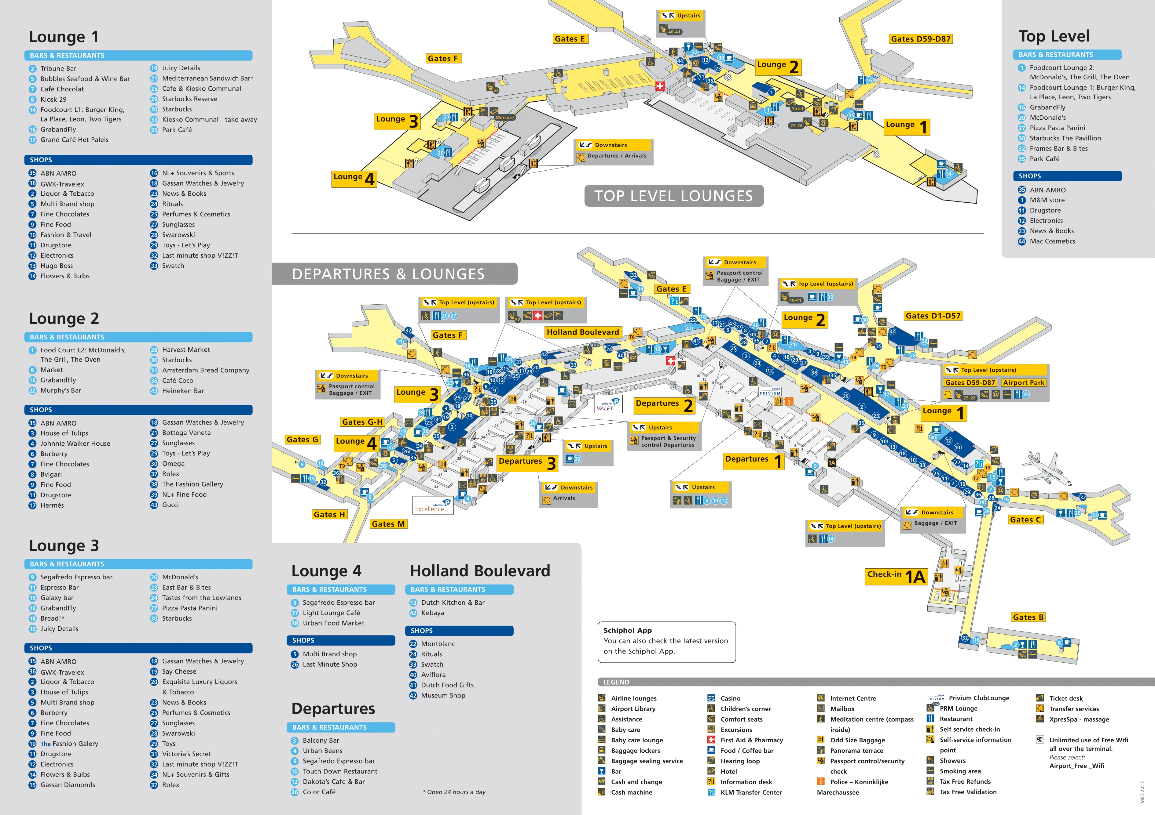 Amsterdam Airport Schiphol Map 2017