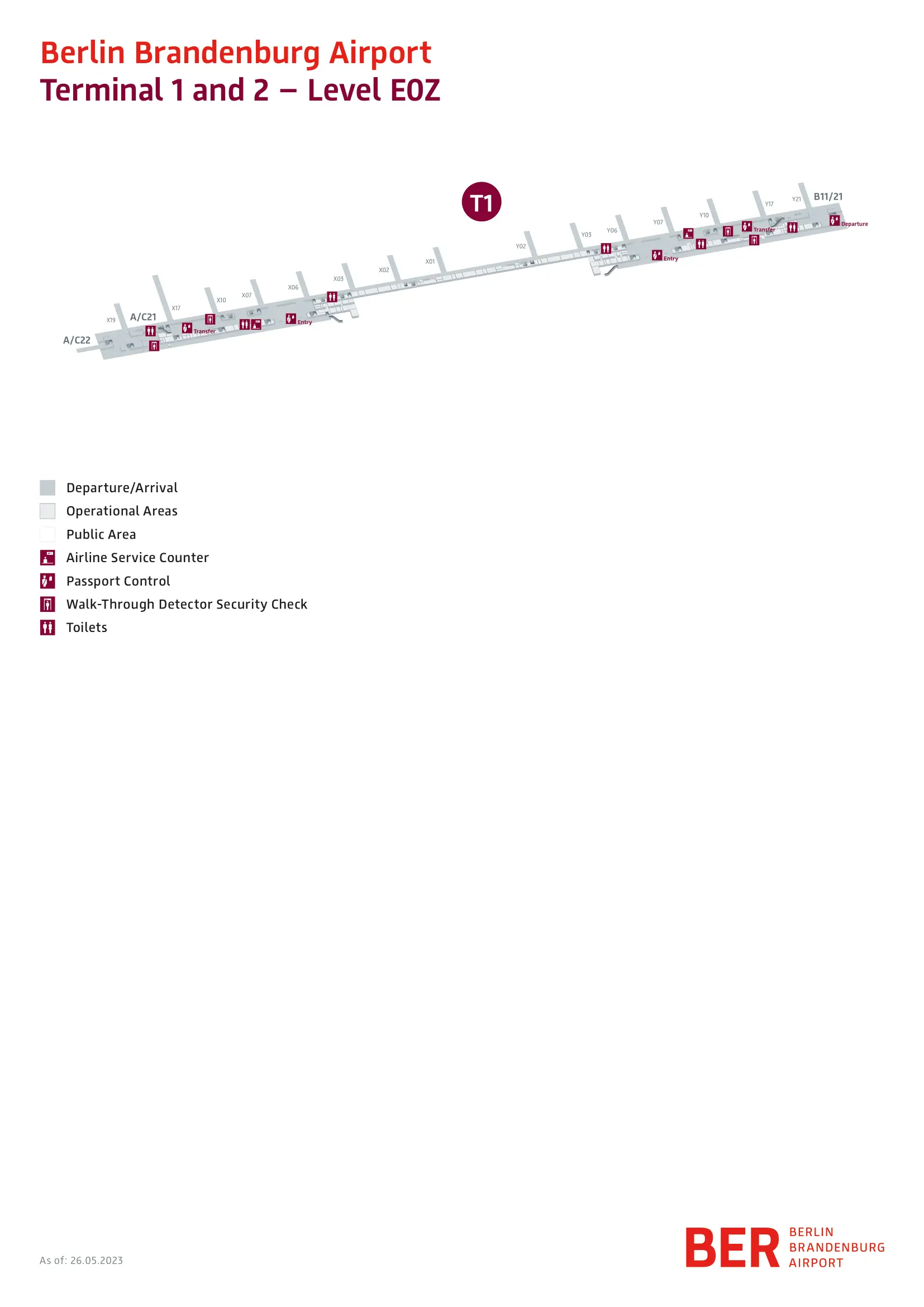 BER Airport Terminal 1 and 2 Level E0Z Map 2024