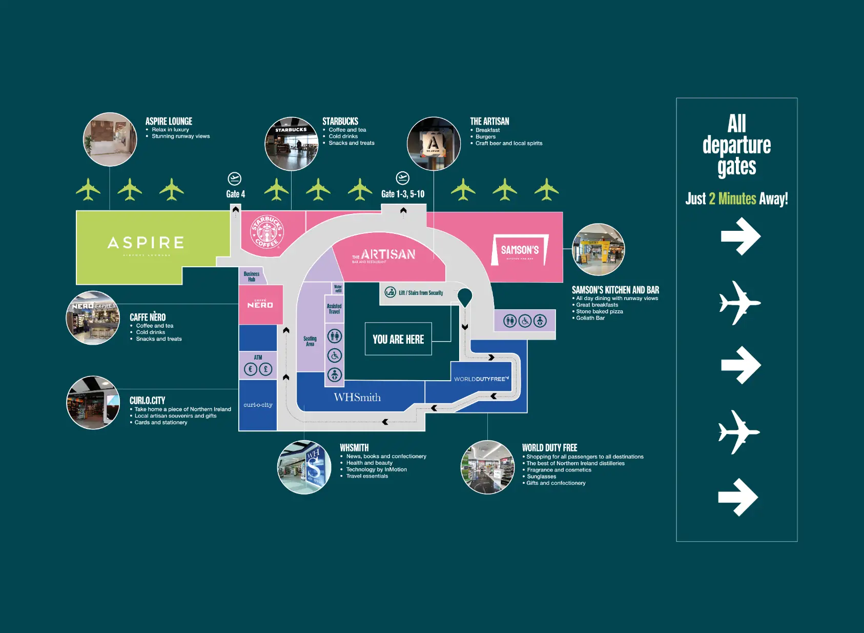 BHD Airport Terminal Departure Gates Map 2024