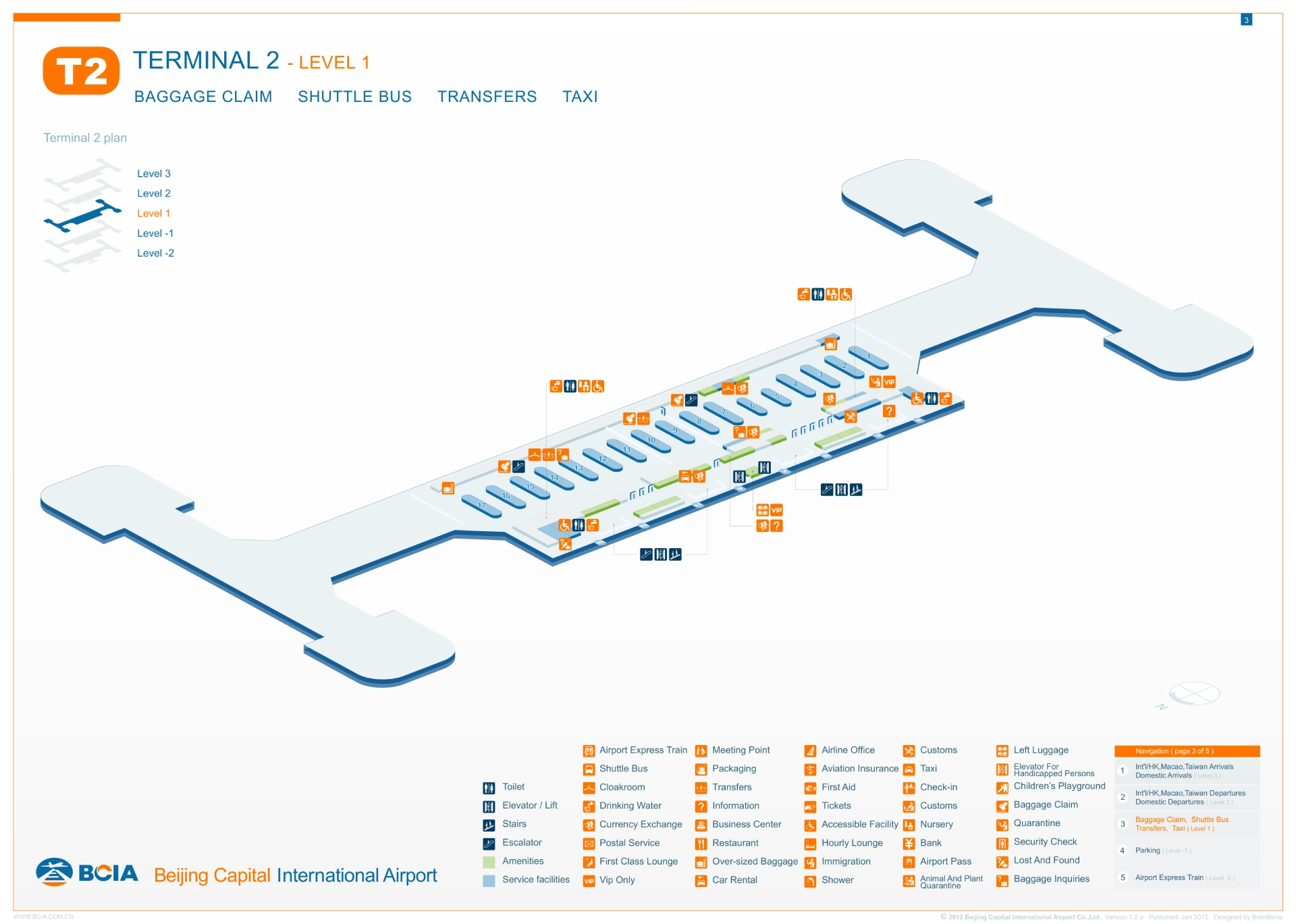Beijing Capital International Airport Terminal 2 L1 Transfers Map 2025
