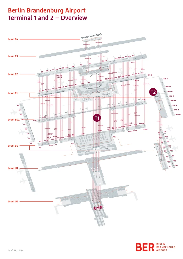 Berlin Brandenburg Airport Map 2024-2026